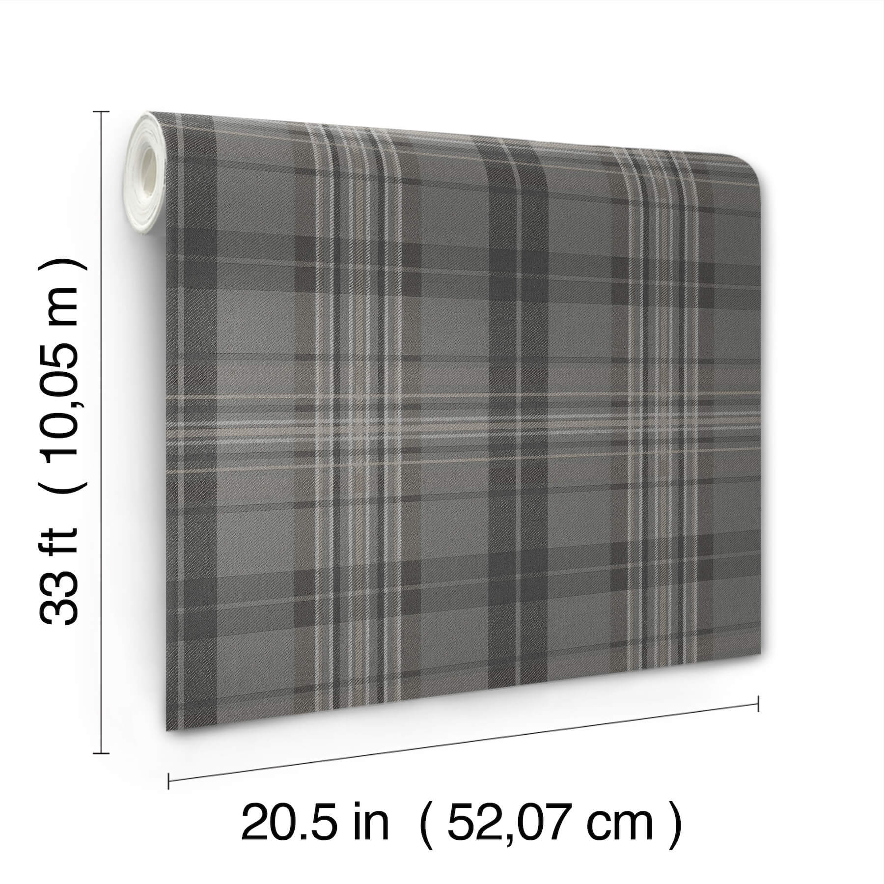 Austin Charcoal Plaid Wallpaper