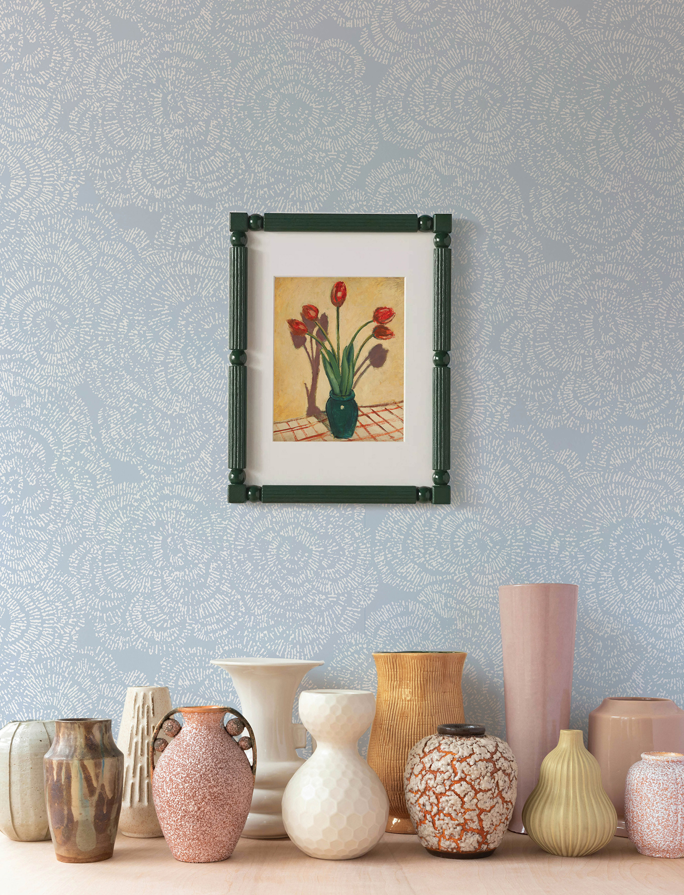 Ambroise Light Blue Abstract Floral Wallpaper