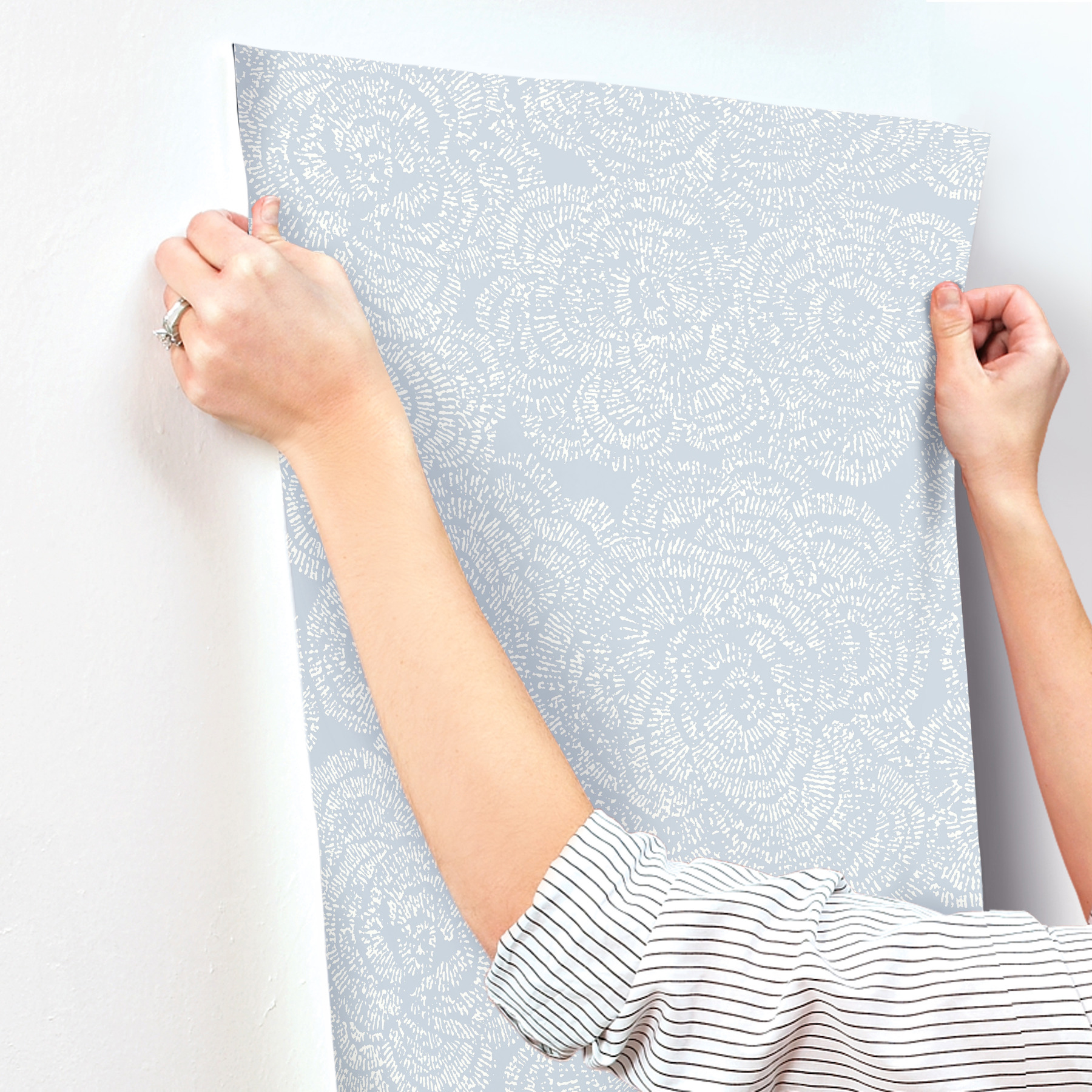 Ambroise Light Blue Abstract Floral Wallpaper