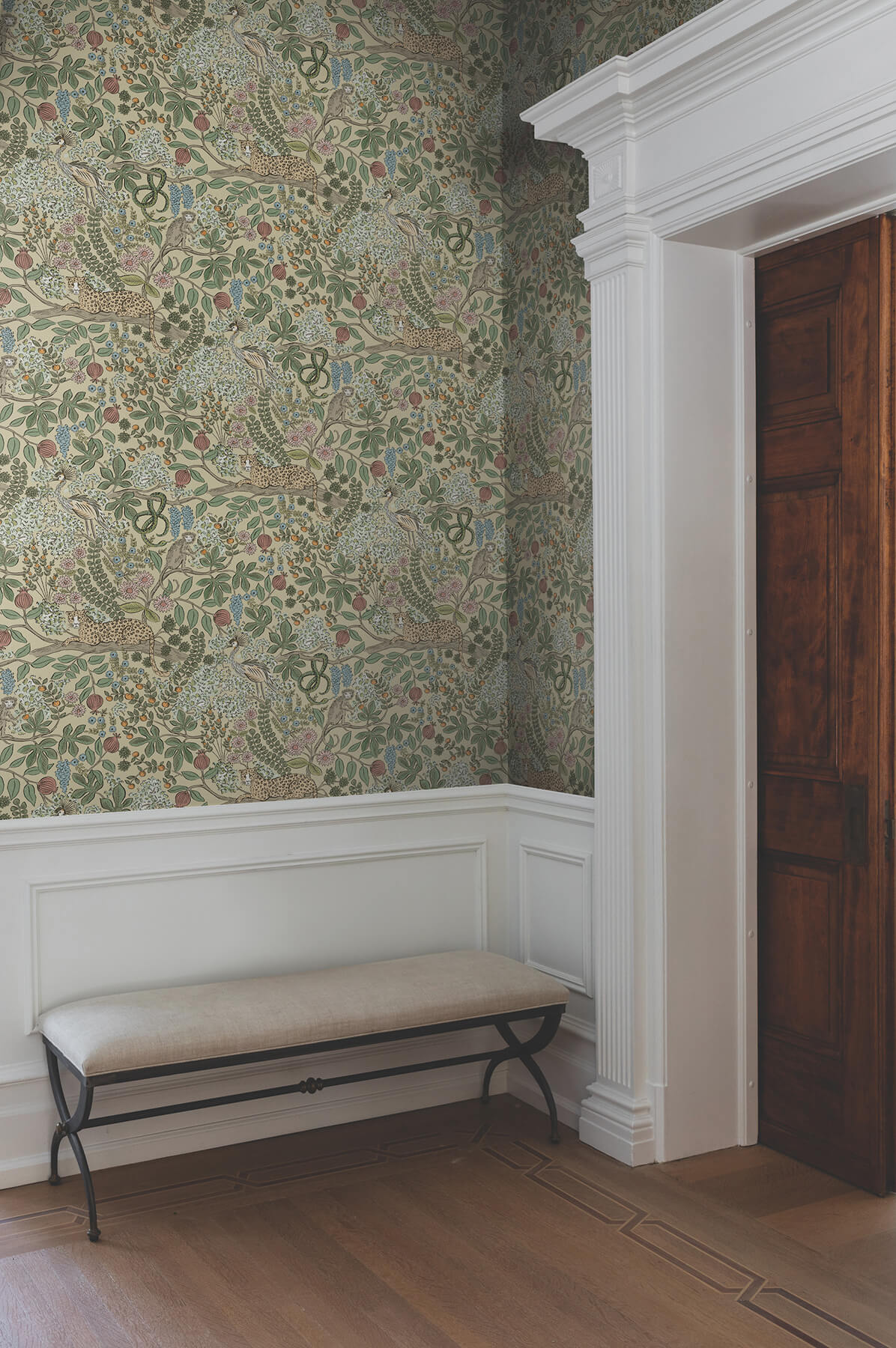 Safari Linen Jungle Toile Premium Peel  Stick Wallpaper