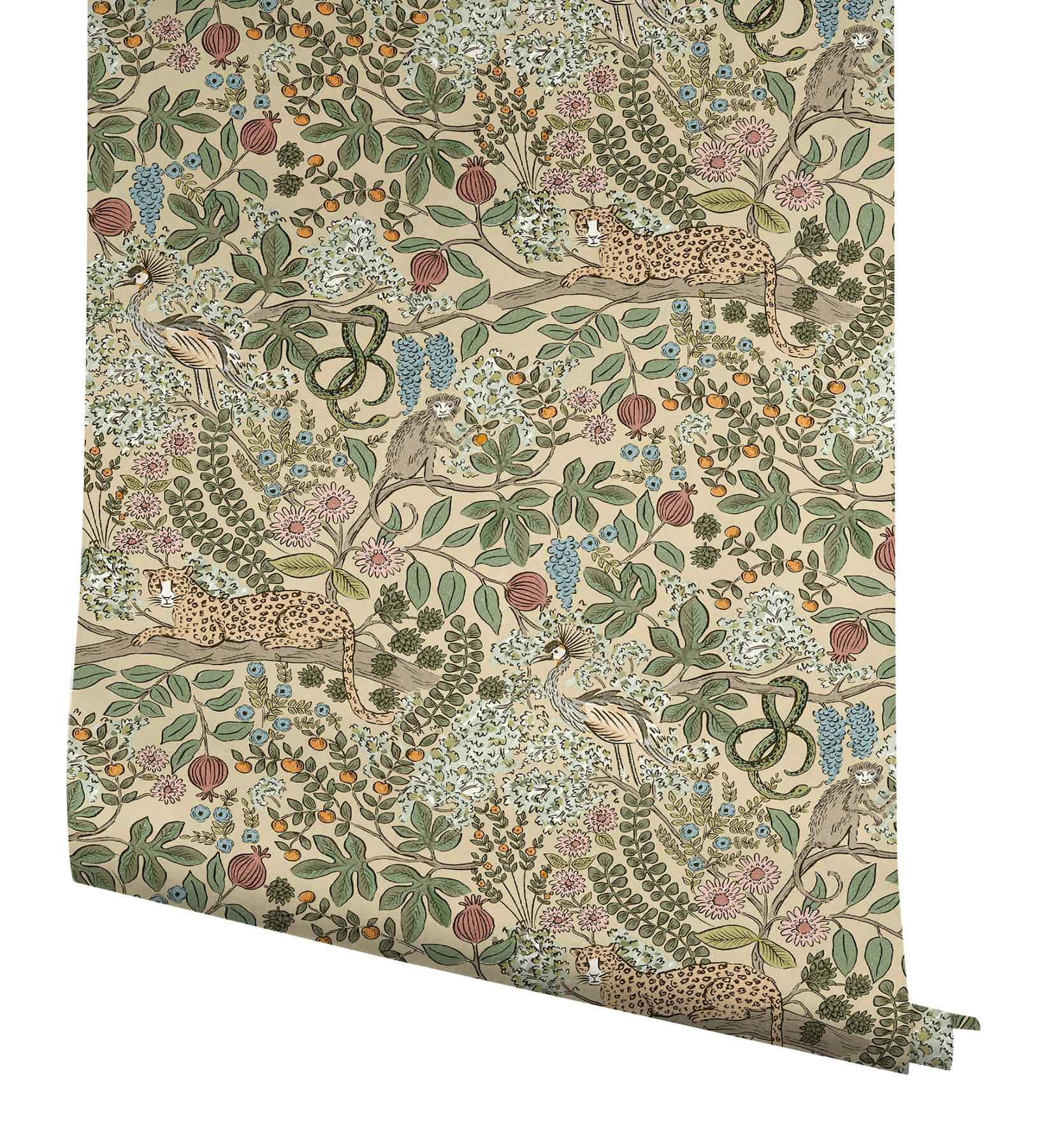 Safari Linen Jungle Toile Premium Peel  Stick Wallpaper