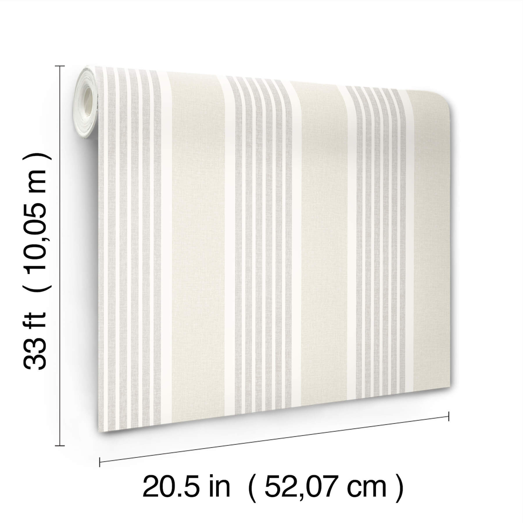 Bingley Light Grey Embellished Stripe Wallpaper