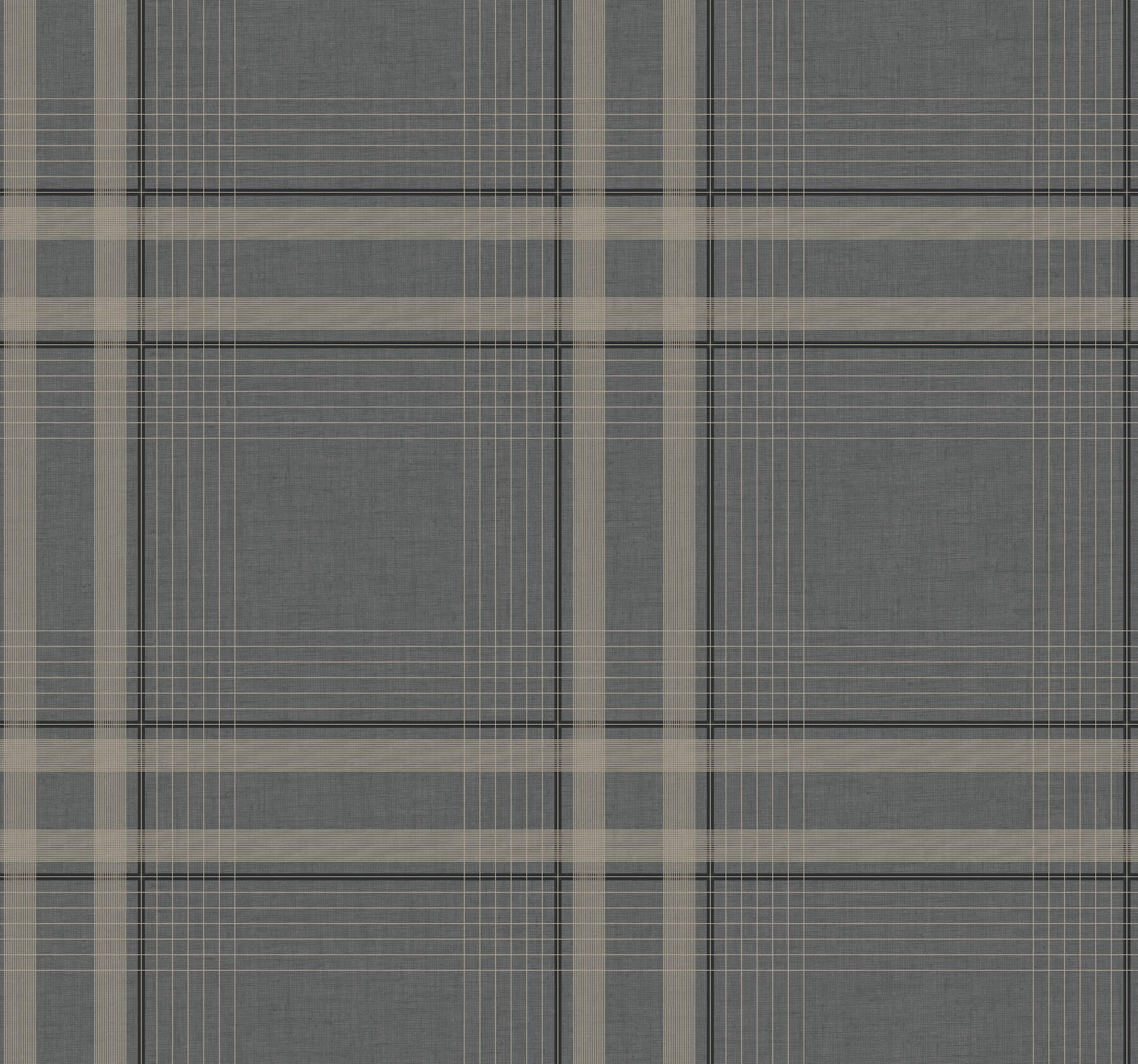 282-country-club-plaid-charcoal-faux-linen-wallpaper-1.jpg Country Club Plaid Charcoal Faux Linen Wallpaper