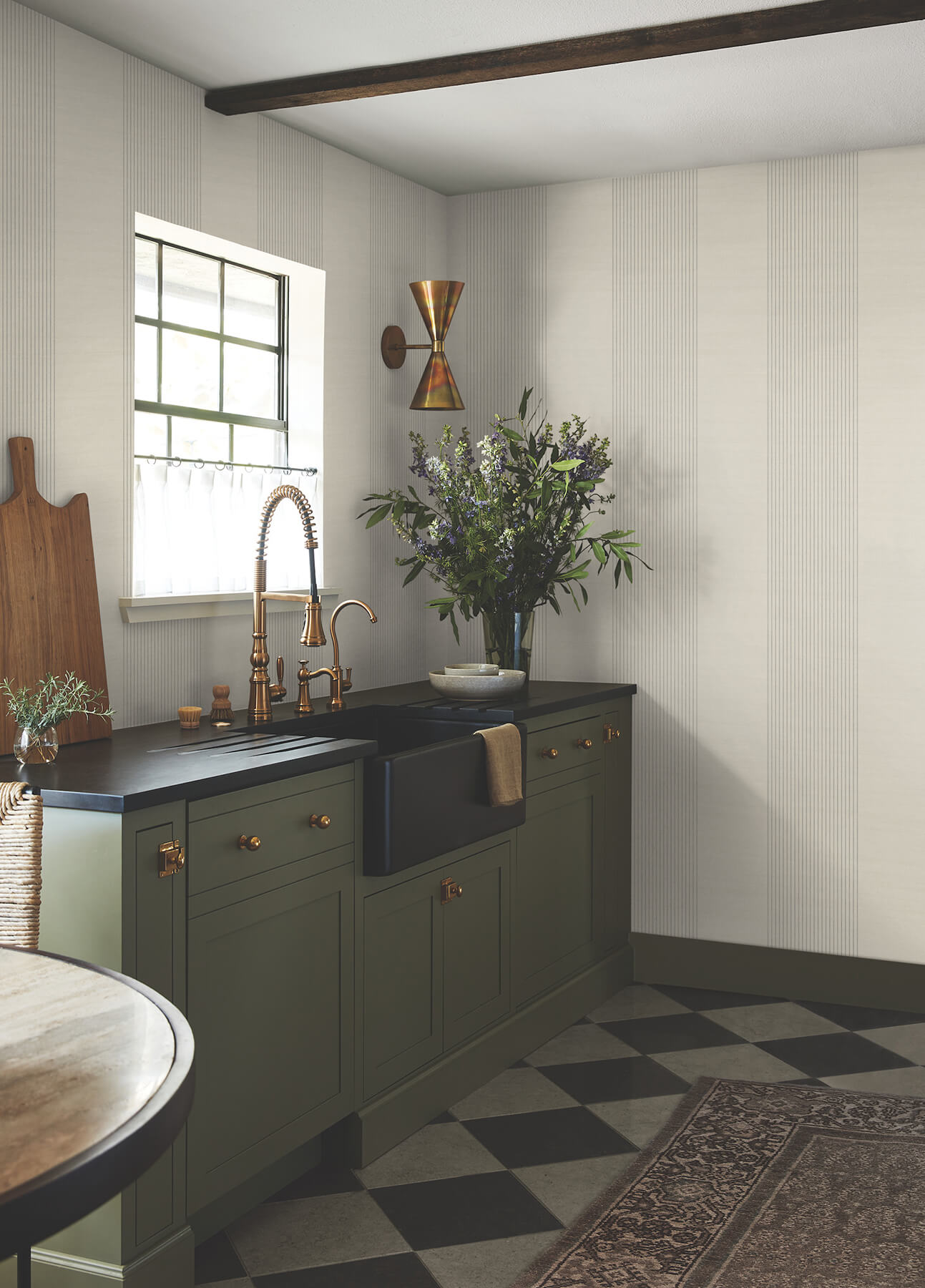 322-archer-stripe-taupe-faux-linen-wallpaper-2.jpg Archer Stripe Taupe Faux Linen Wallpaper
