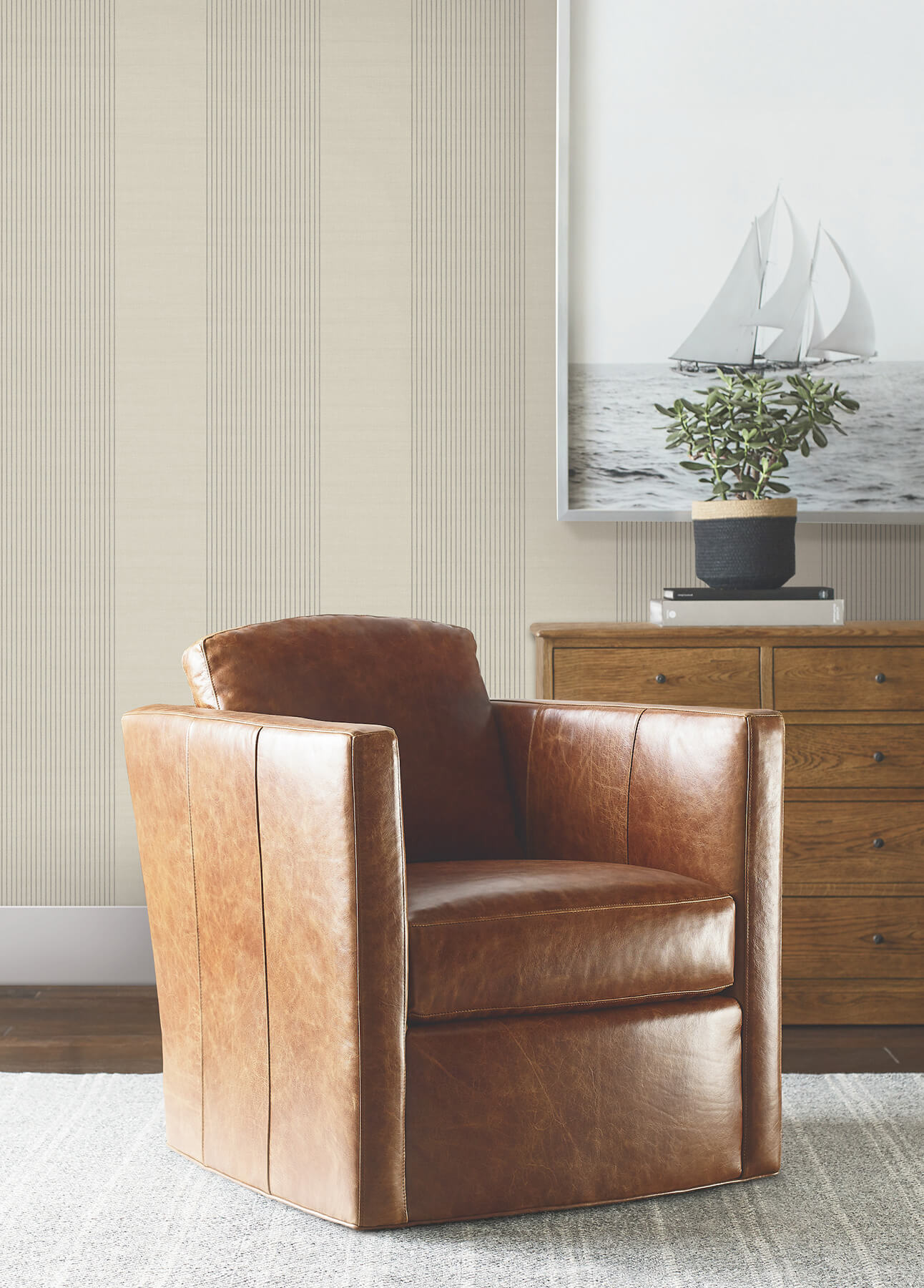 322-archer-stripe-taupe-faux-linen-wallpaper-3.jpg Archer Stripe Taupe Faux Linen Wallpaper