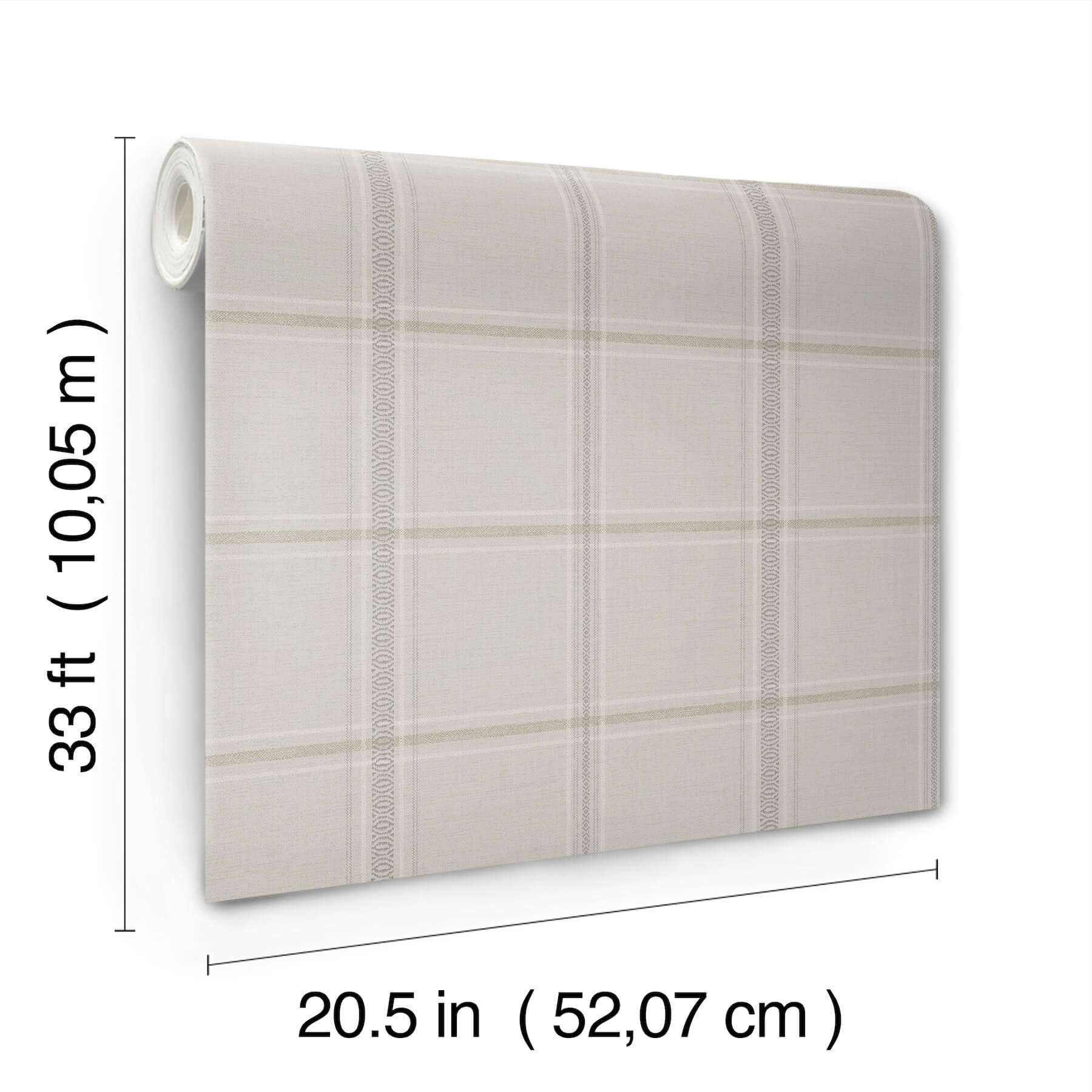 Auberge Taupe Plaid Wallpaper
