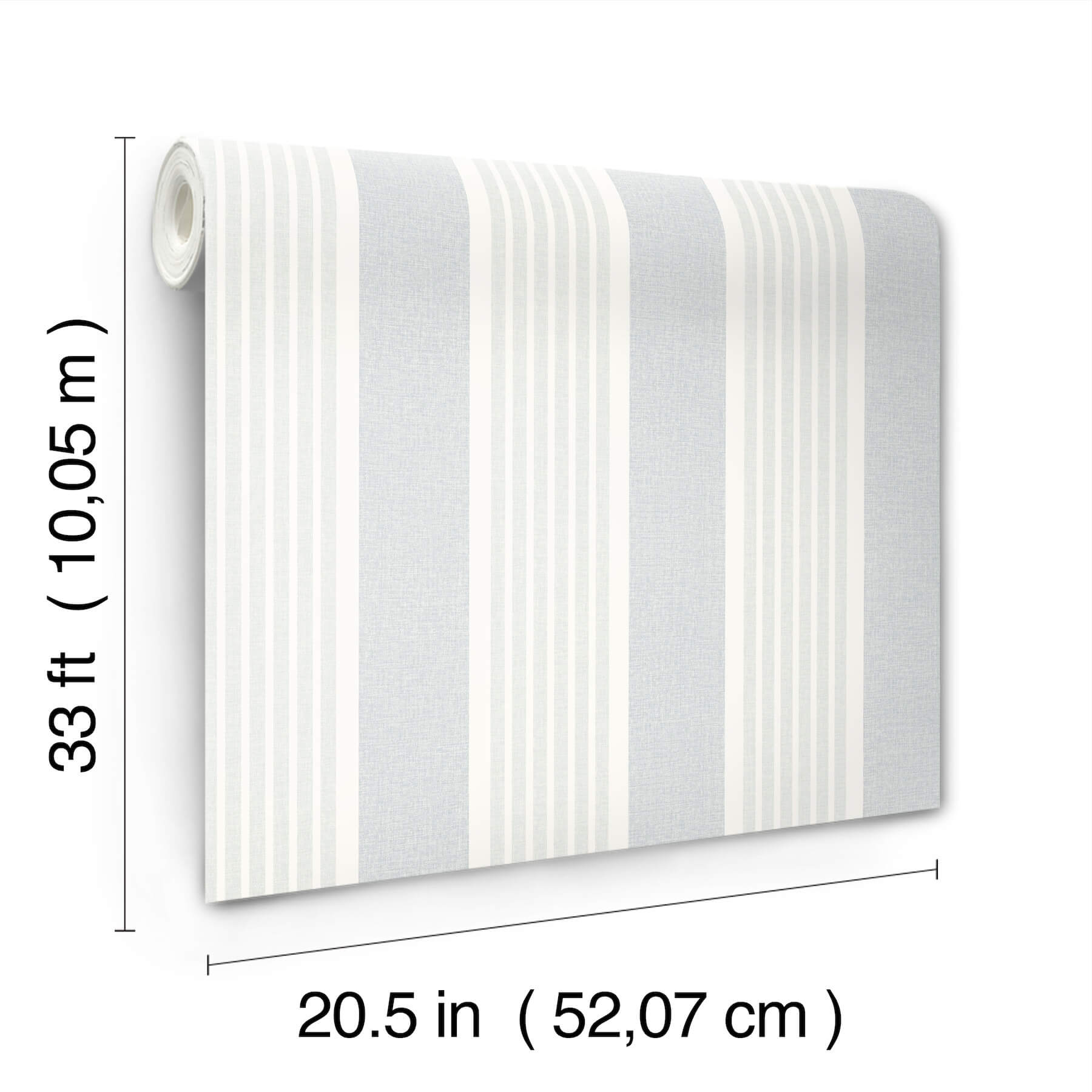 Bingley Light Blue Embellished Stripe Wallpaper