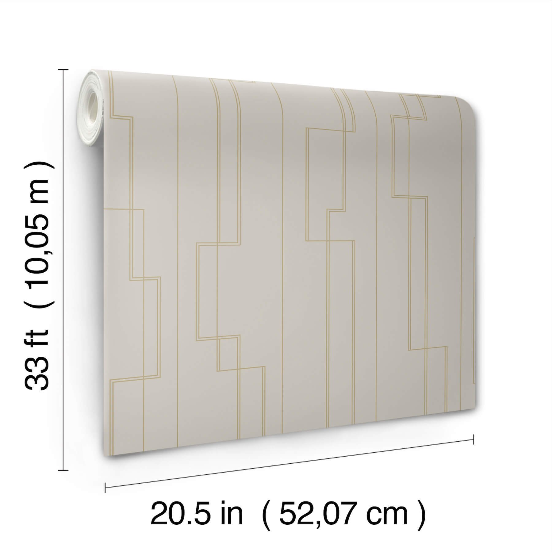 Anson Taupe Deco Detailing Wallpaper
