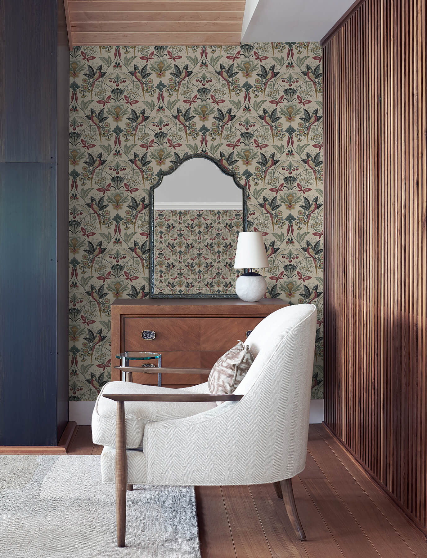 Bernadette Merlot Garden Wilderness Wallpaper