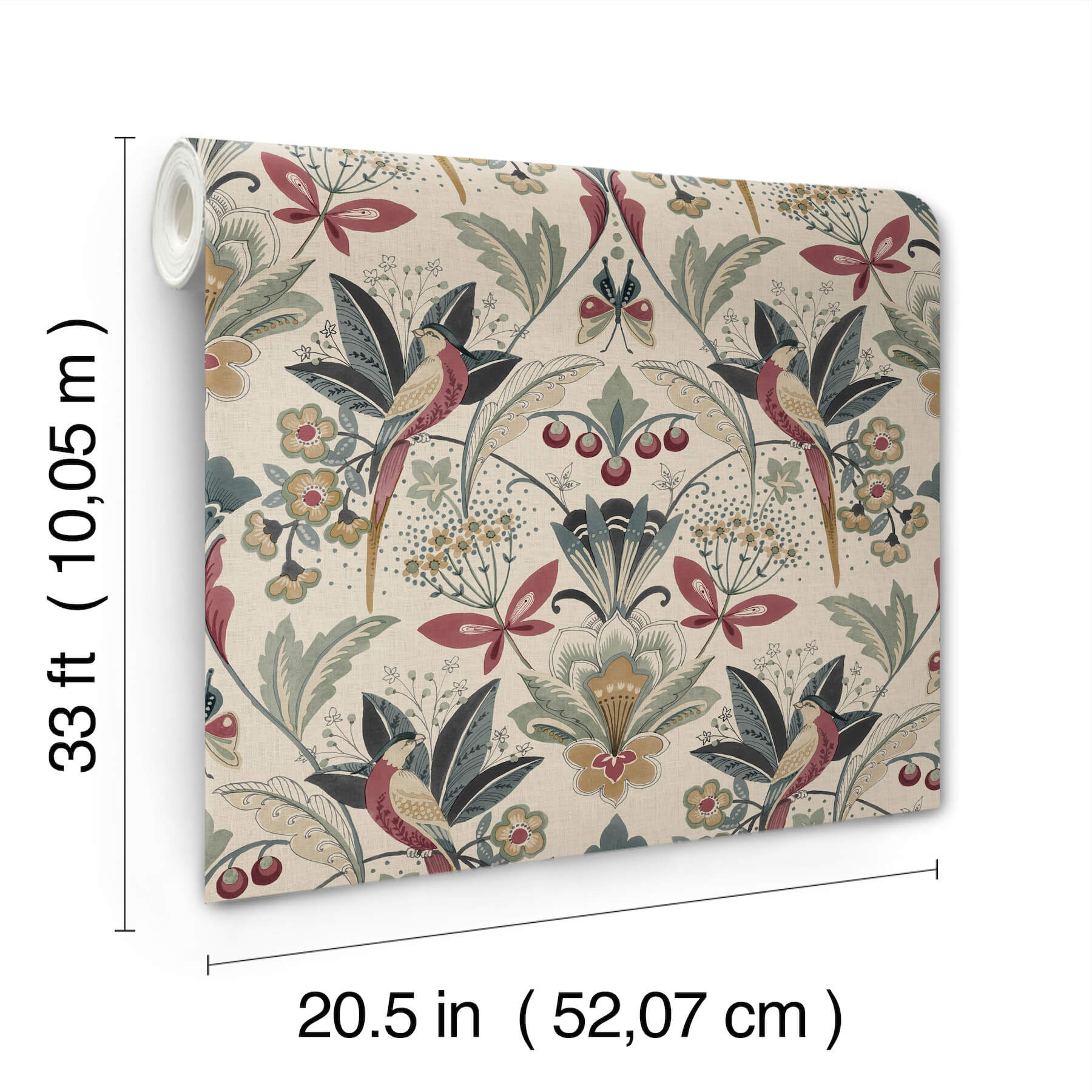 Bernadette Merlot Garden Wilderness Wallpaper