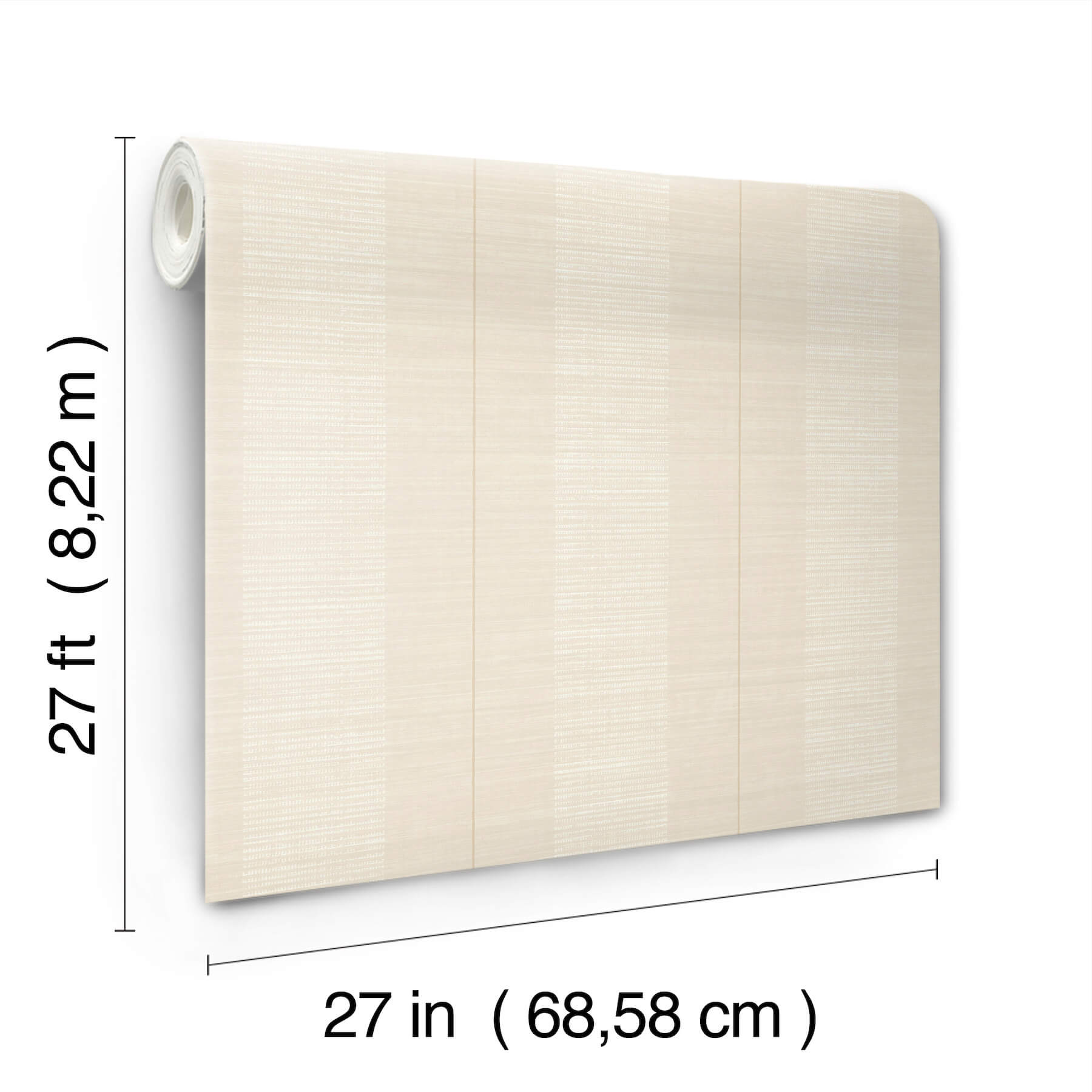 Colbert Stripe Ivory Textured Wallpaper