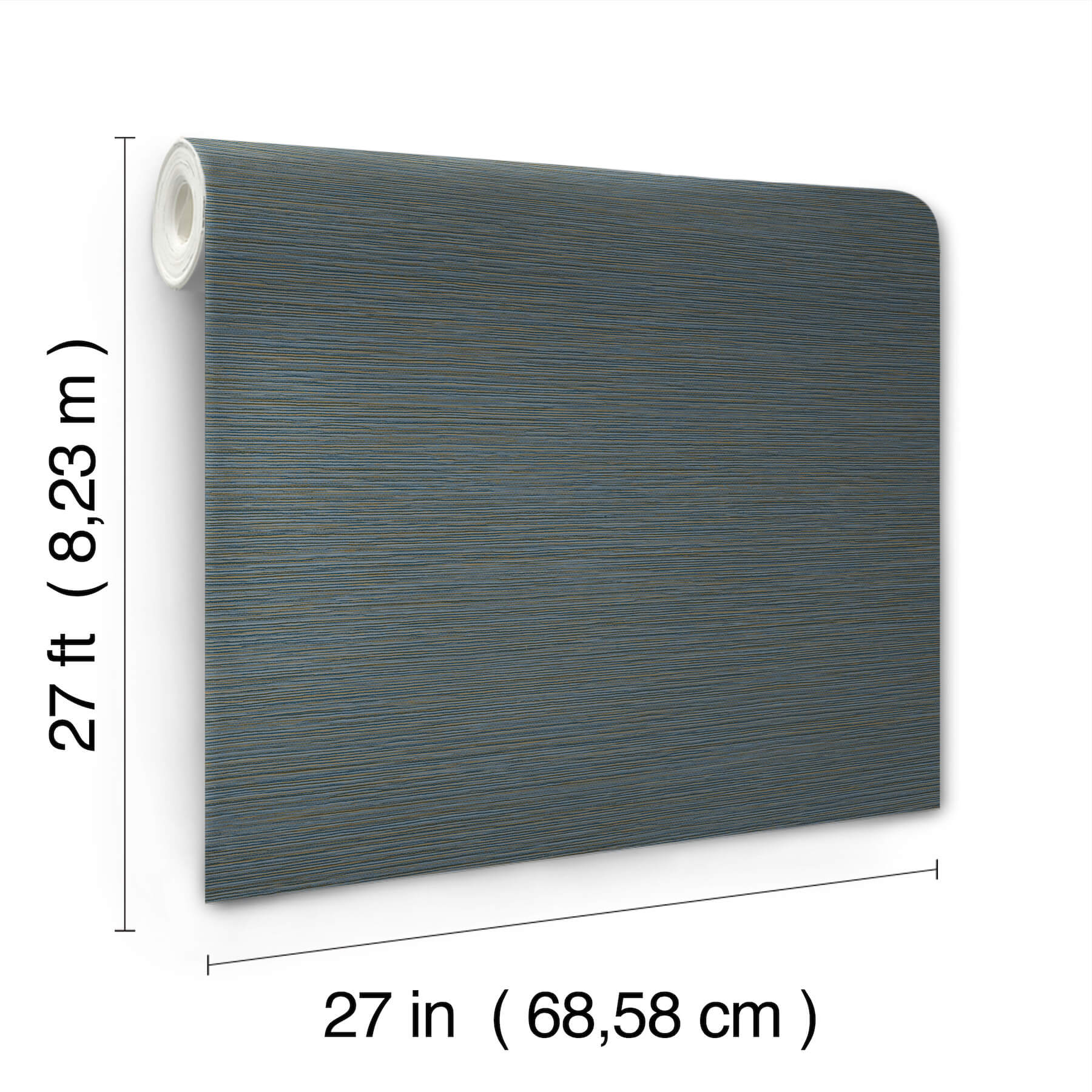 Oasis Dark Blue Faux Grasscloth Wallpaper