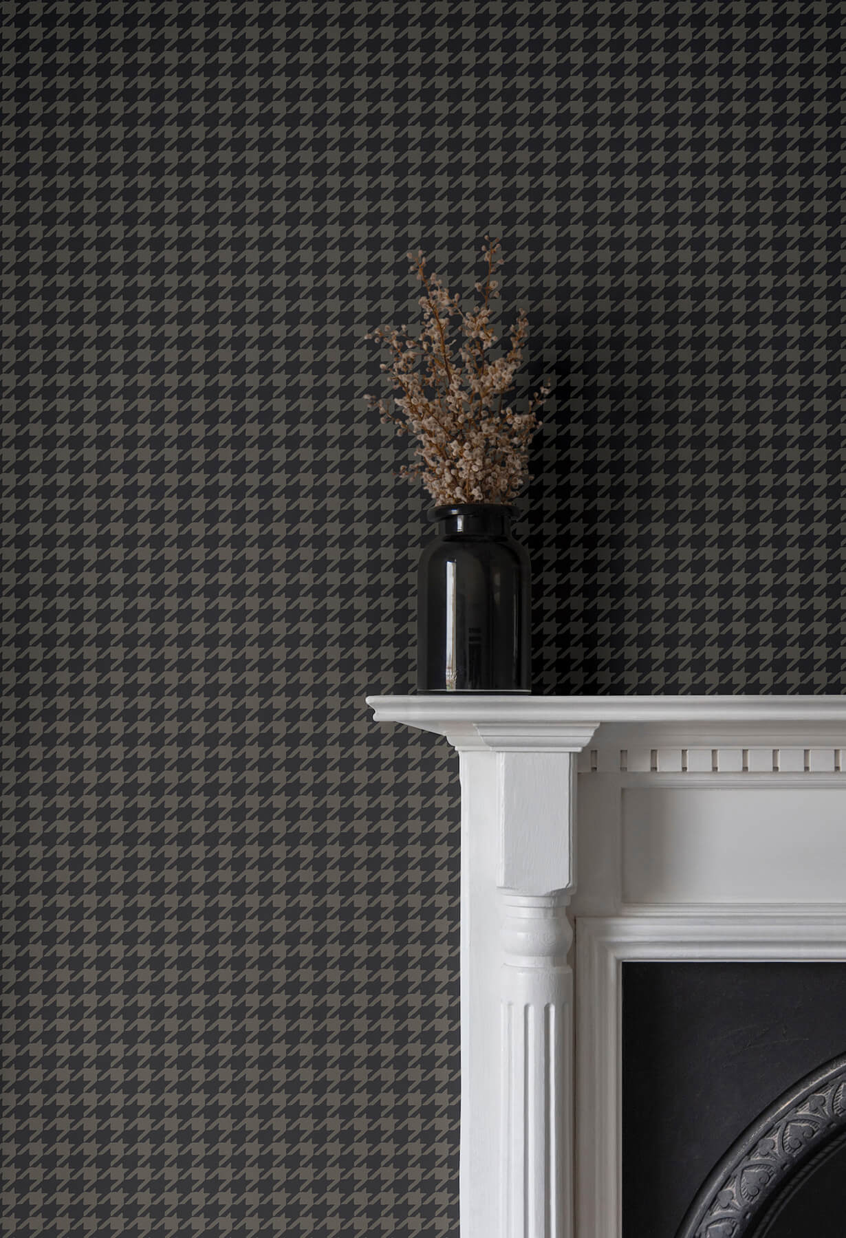 Watson Black Houndstooth Wallpaper