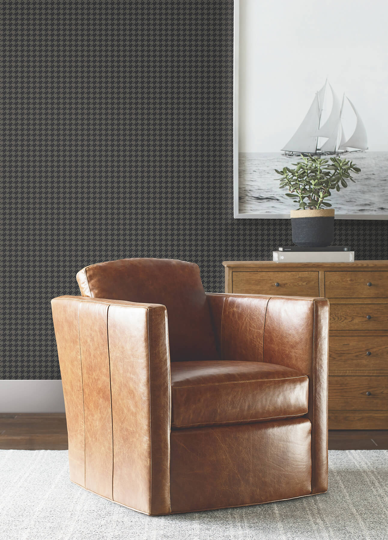 Watson Black Houndstooth Wallpaper