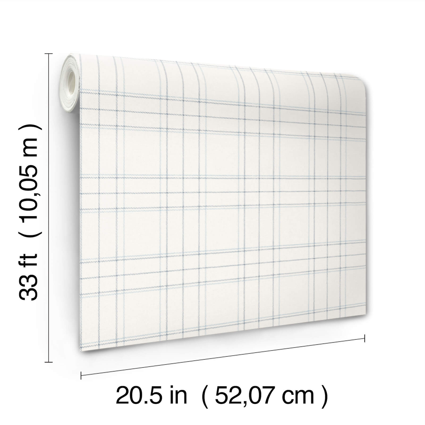 Fox Hollow White Dashed Plaid Wallpaper