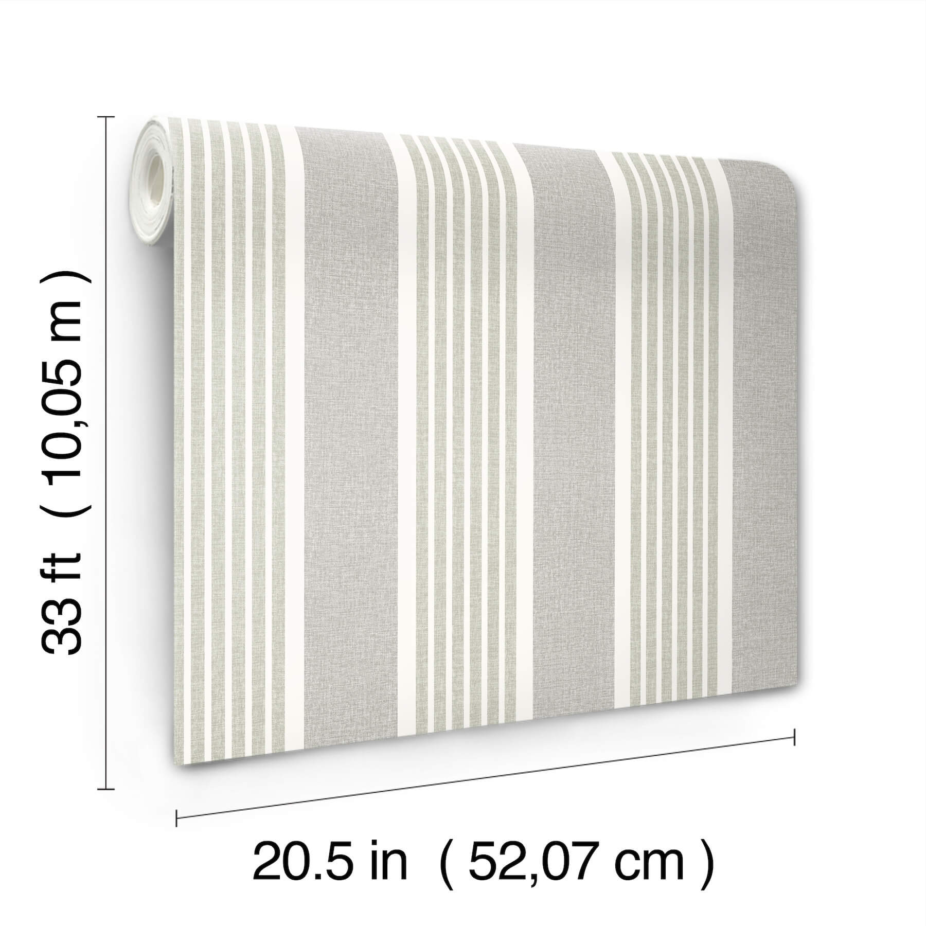 Bingley Green Embellished Stripe Wallpaper