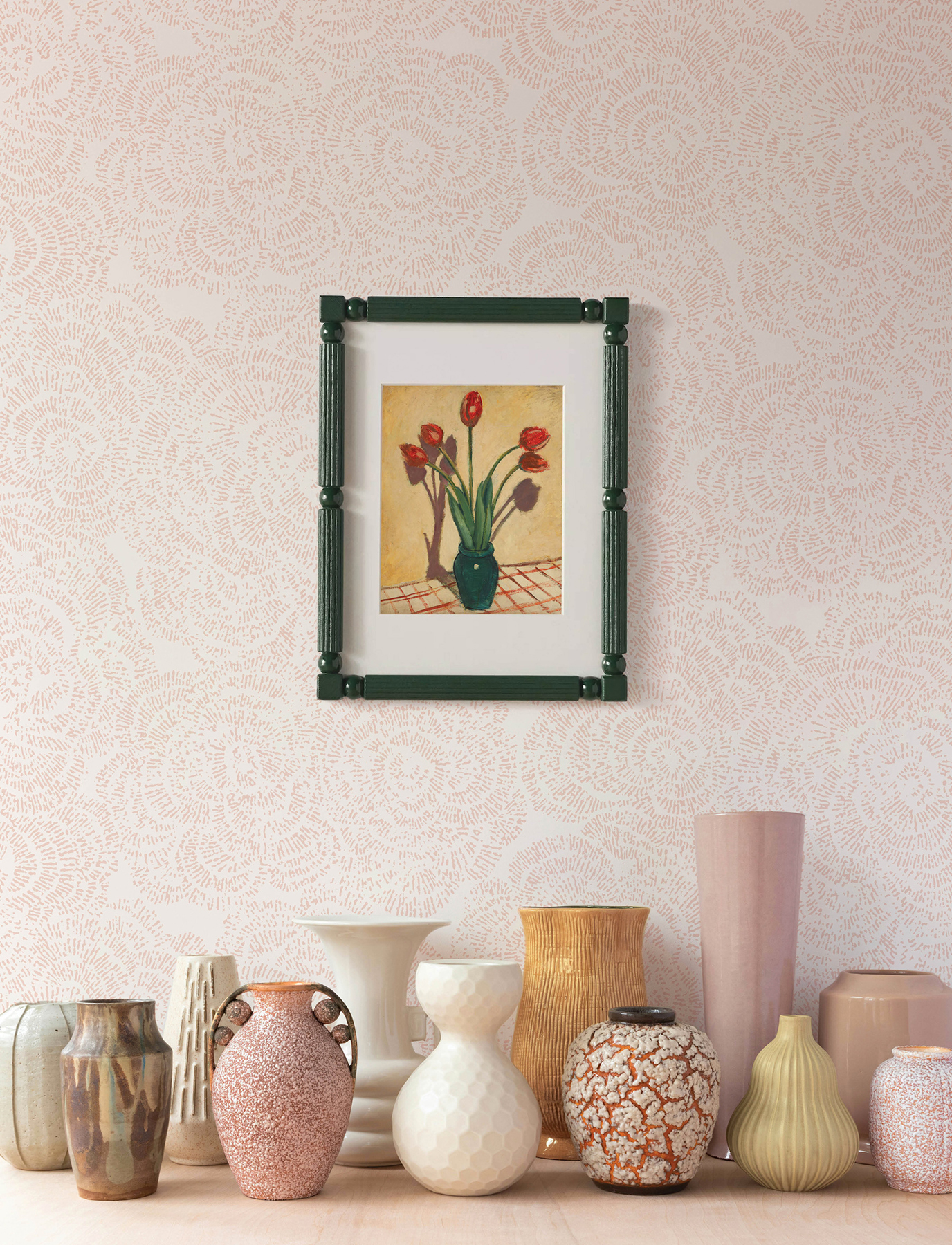 Ambroise Light Pink Abstract Floral Wallpaper