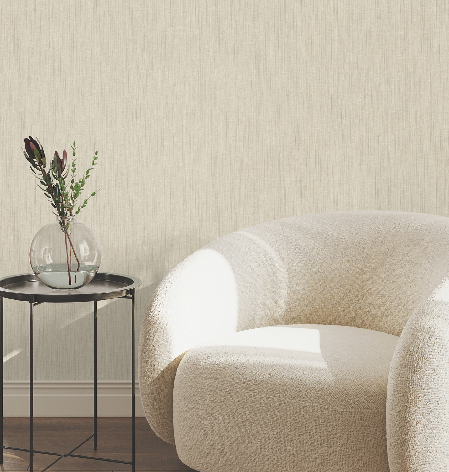 Silk Spun Khaki Tactile Stripe Wallpaper