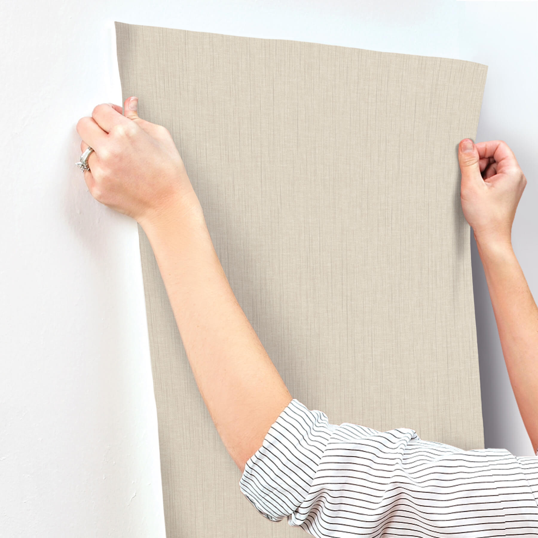 Silk Spun Khaki Tactile Stripe Wallpaper