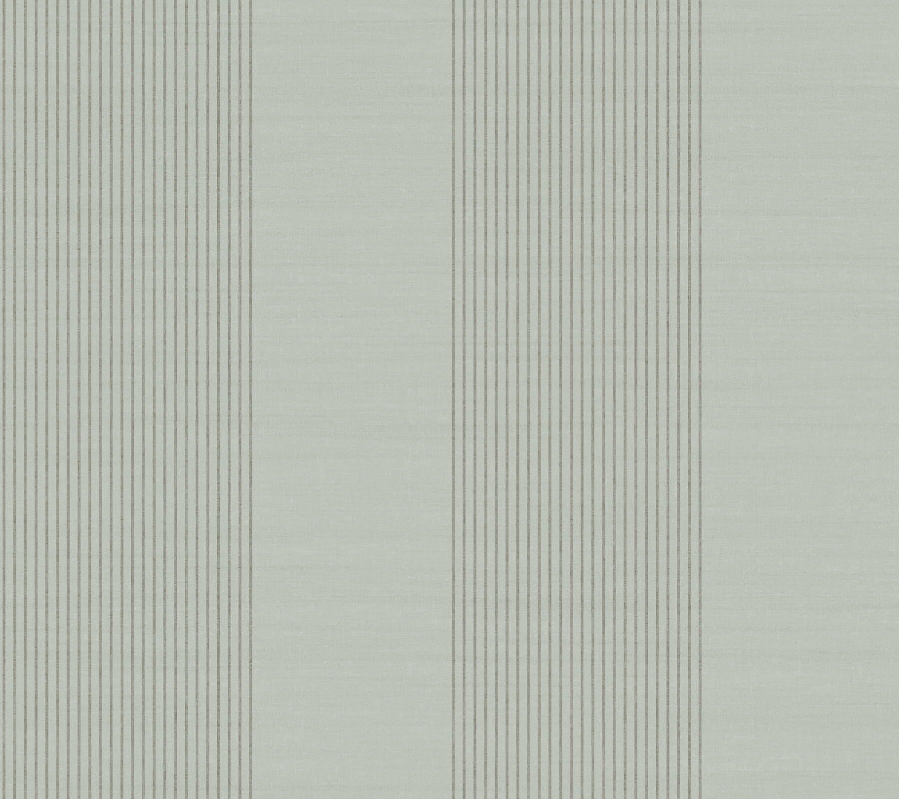 Archer Stripe Sage Faux Linen Wallpaper