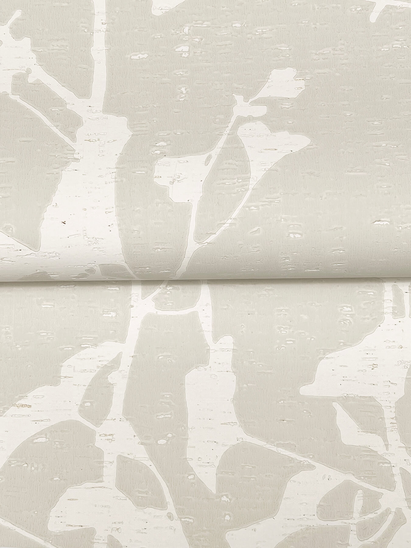 Ginkgo Silhouette Taupe Cork Wallpaper