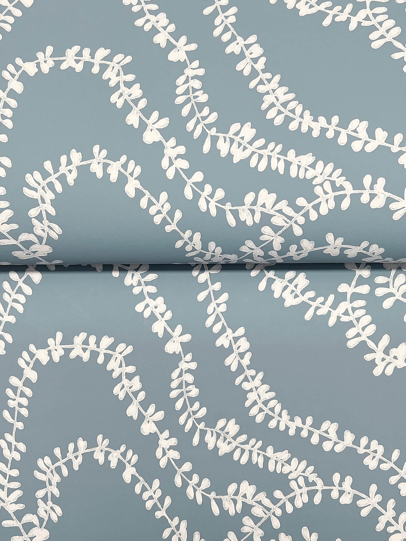 String of Pearls Denim Vine Wallpaper