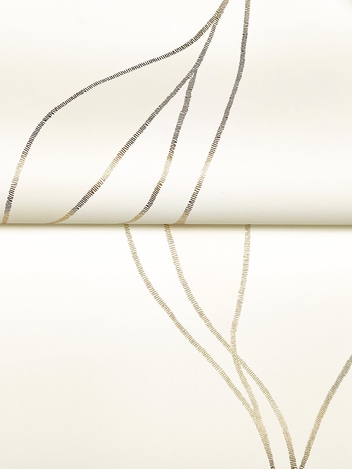 Society Hill White Abstract Leaf Wallpaper