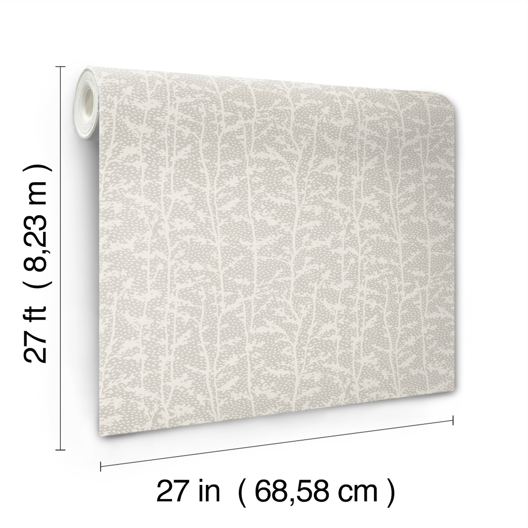 Layton Taupe Climbing Vines Wallpaper