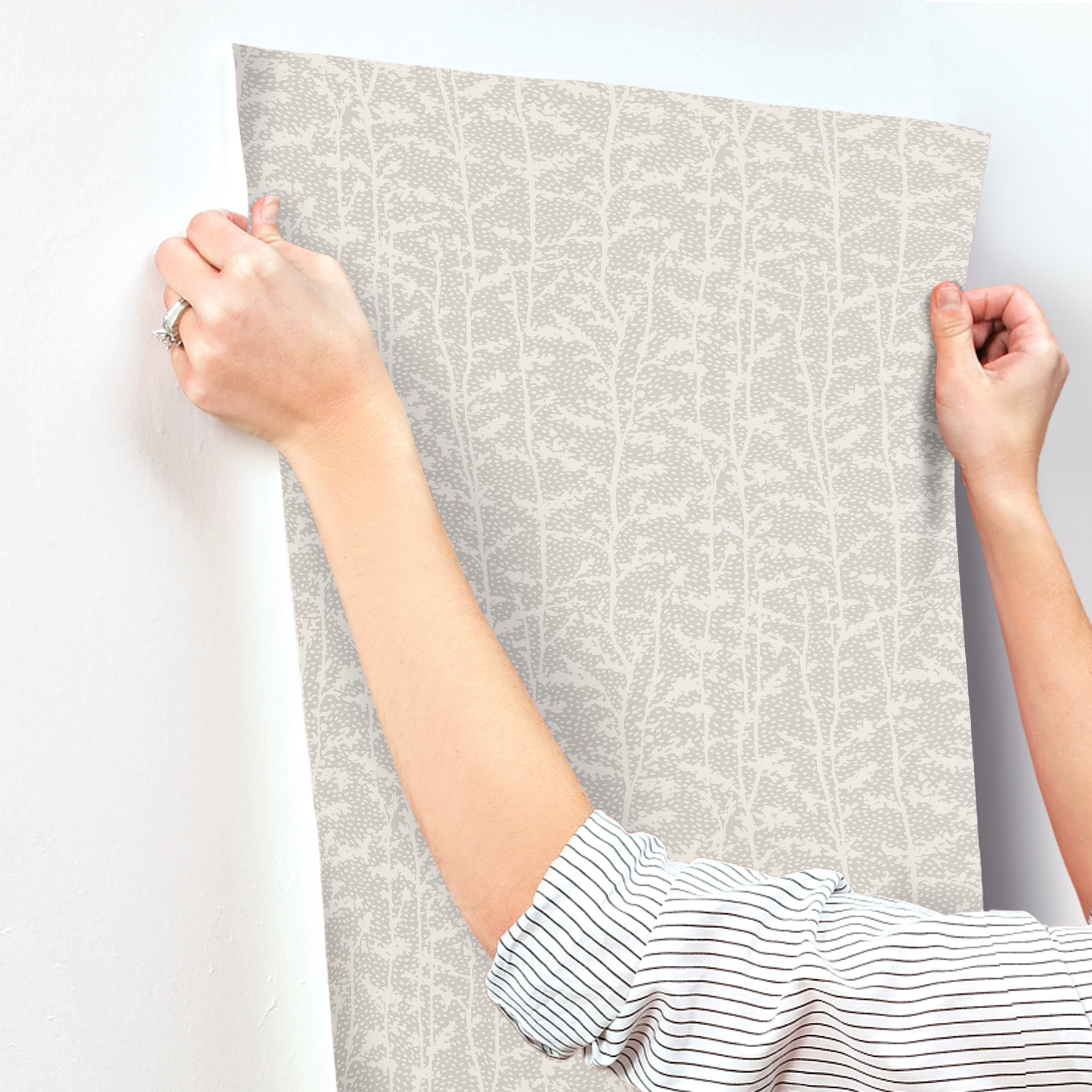 Layton Taupe Climbing Vines Wallpaper