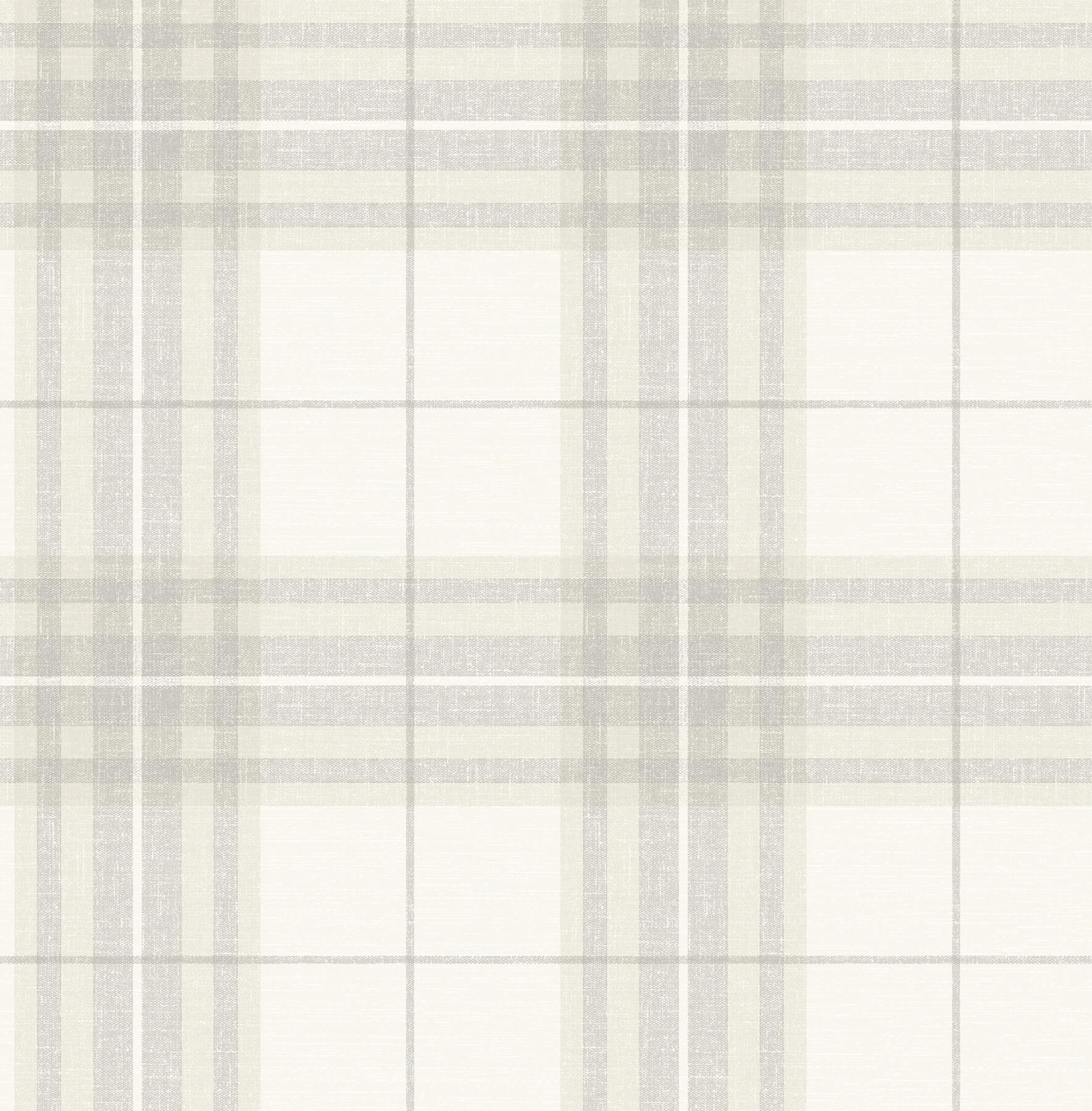 Cabin Check Grey Plaid Wallpaper