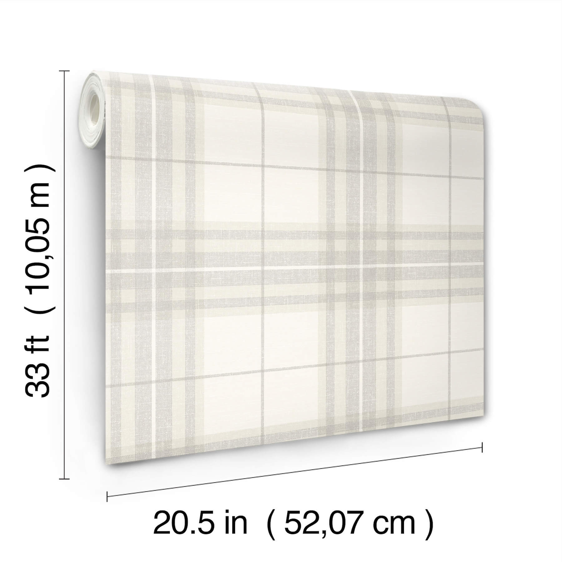 Cabin Check Grey Plaid Wallpaper