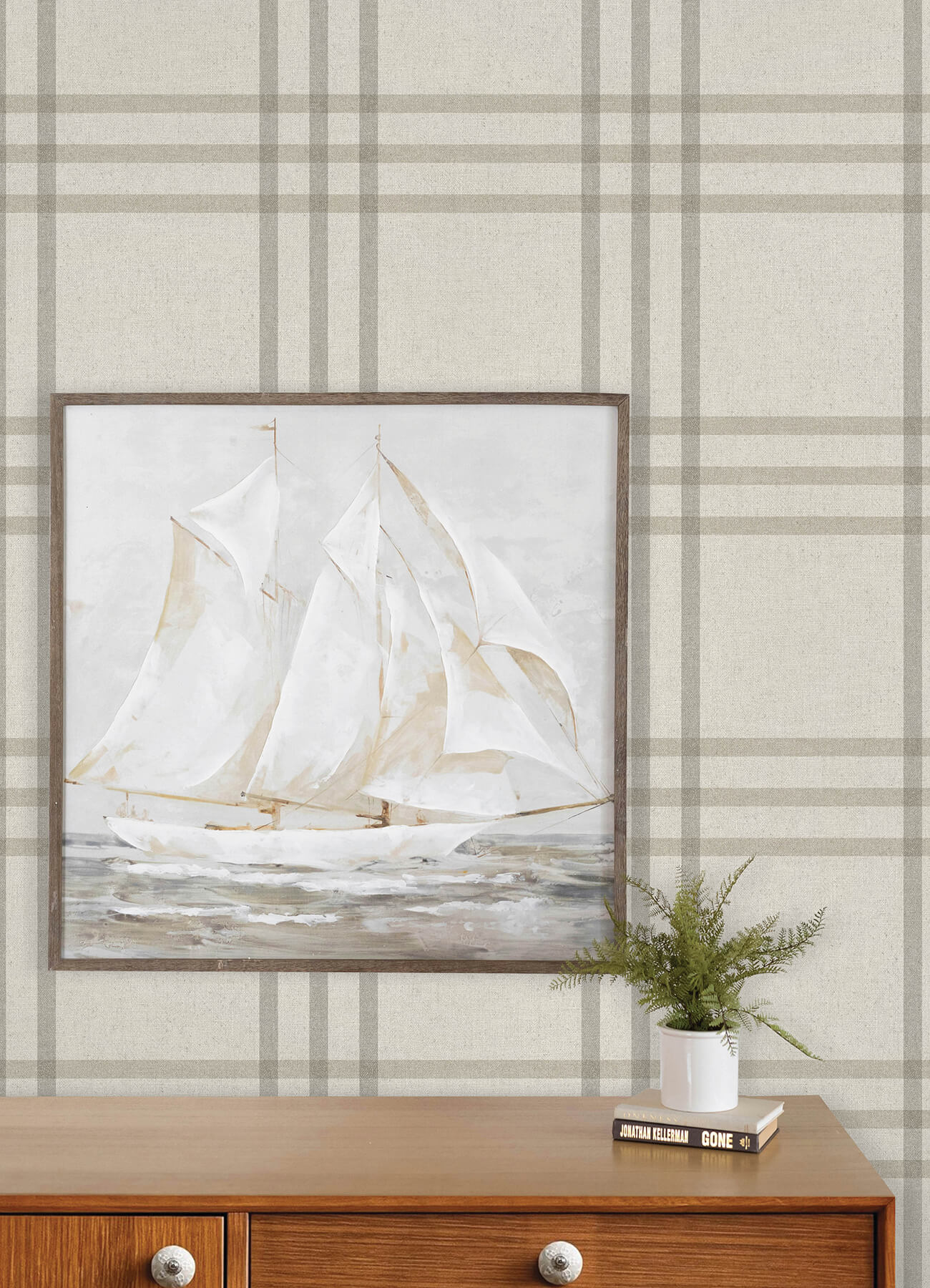 Fletcher Grey Plaid Wallpaper