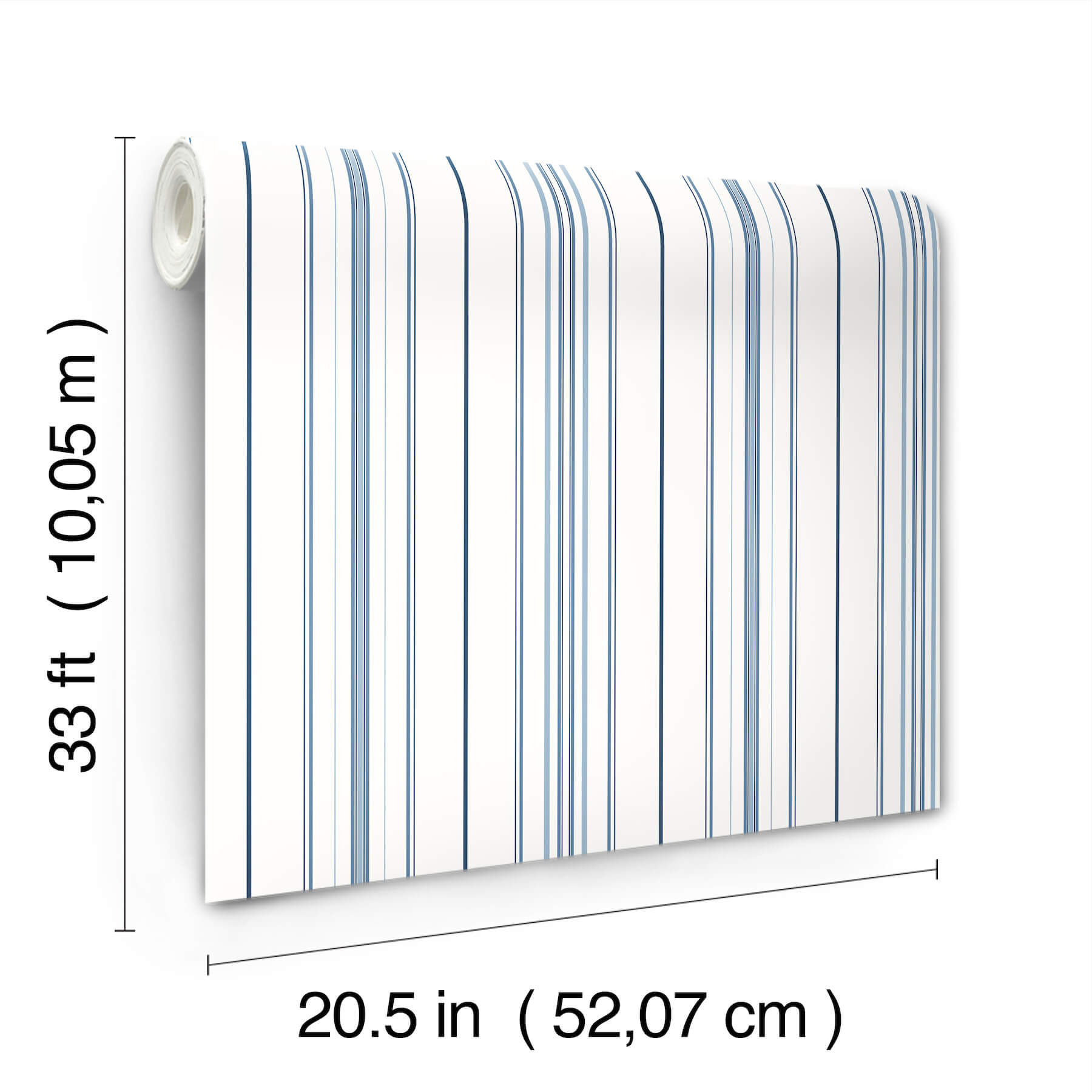 Lascelle Blue Modern Pinstripe Wallpaper