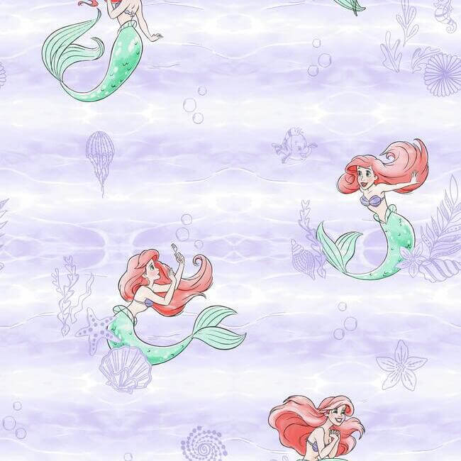 Disney The Little Mermaid Swim Wallpaper - Purple