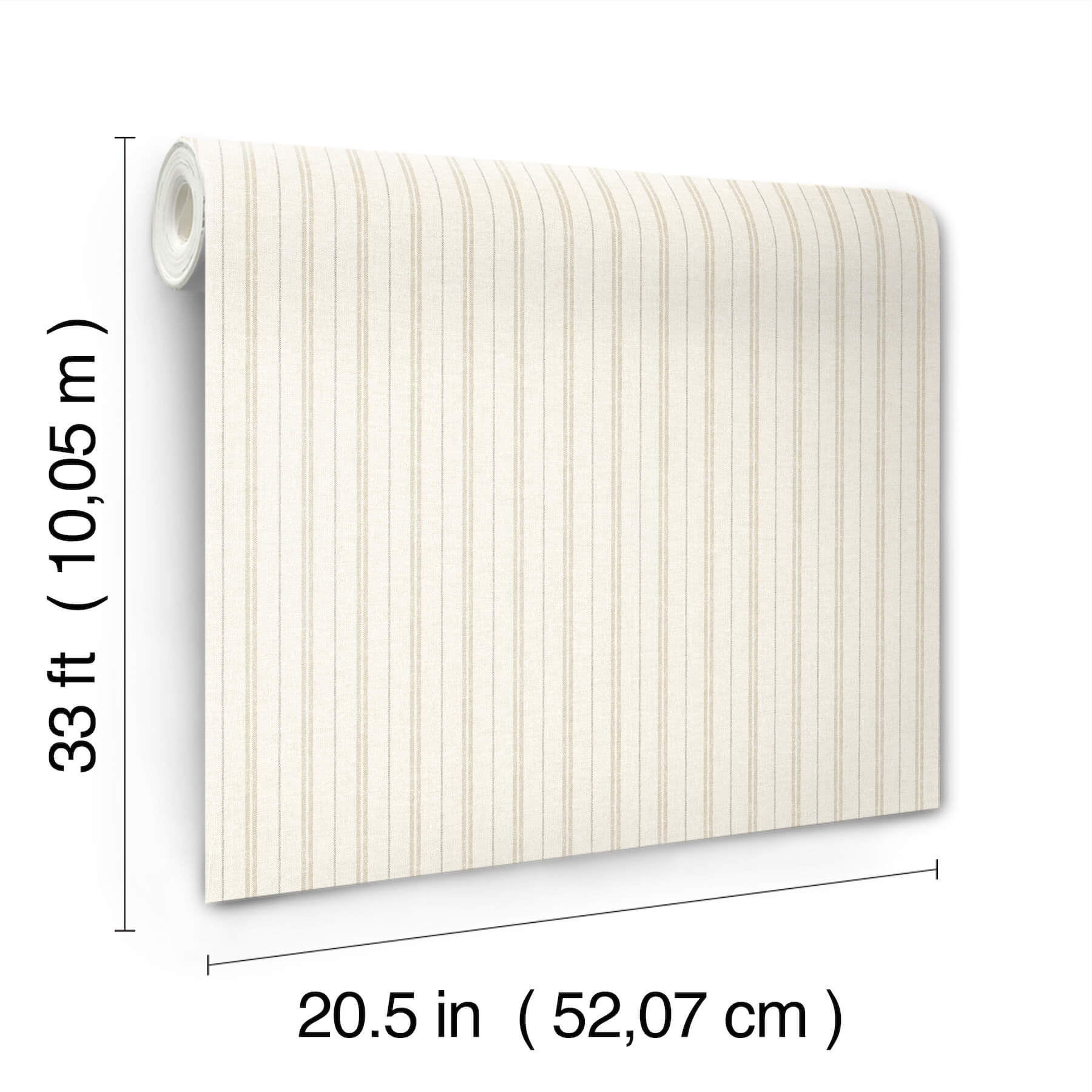 Harville Beige Double Stripe Wallpaper