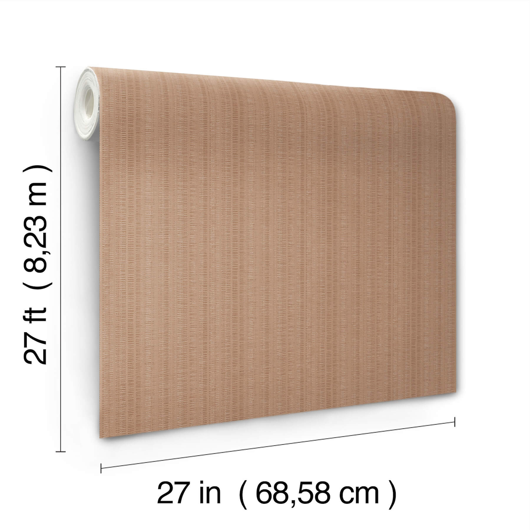 Line In The Sand Salmon Woven Stripe Wallpaper