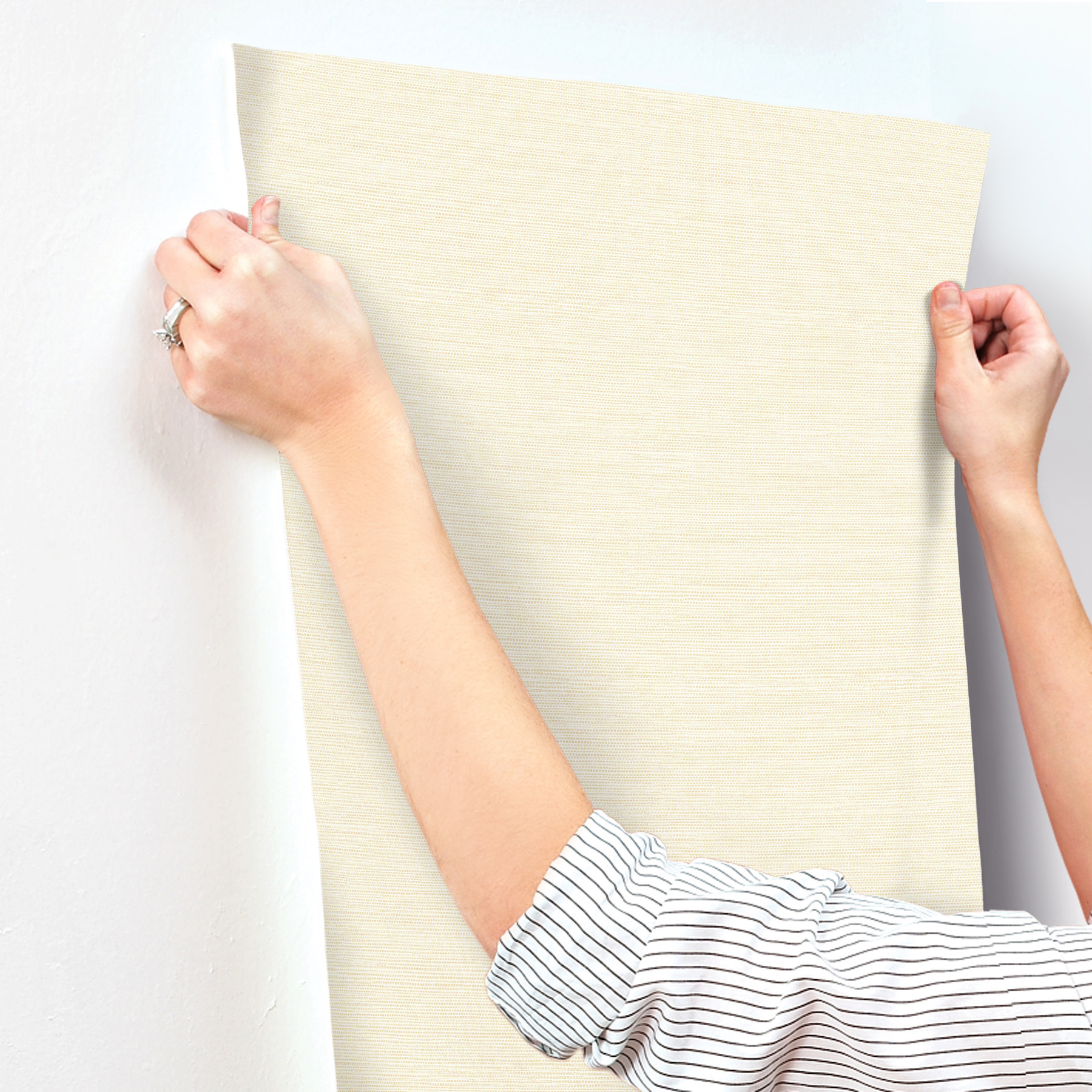 Agave Light Yellow Faux Grasscloth Wallpaper