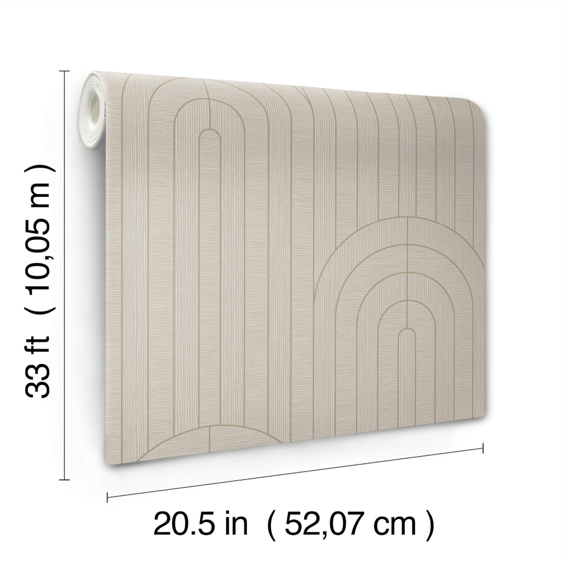 Declan Neutral Textured Arches Wallpaper
