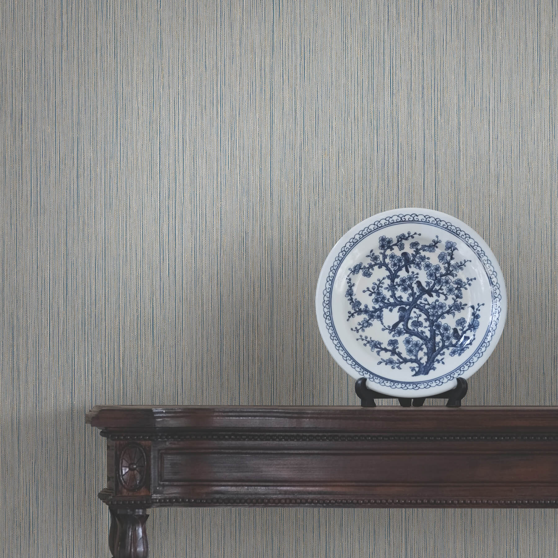 Atticus Navy String Wallpaper