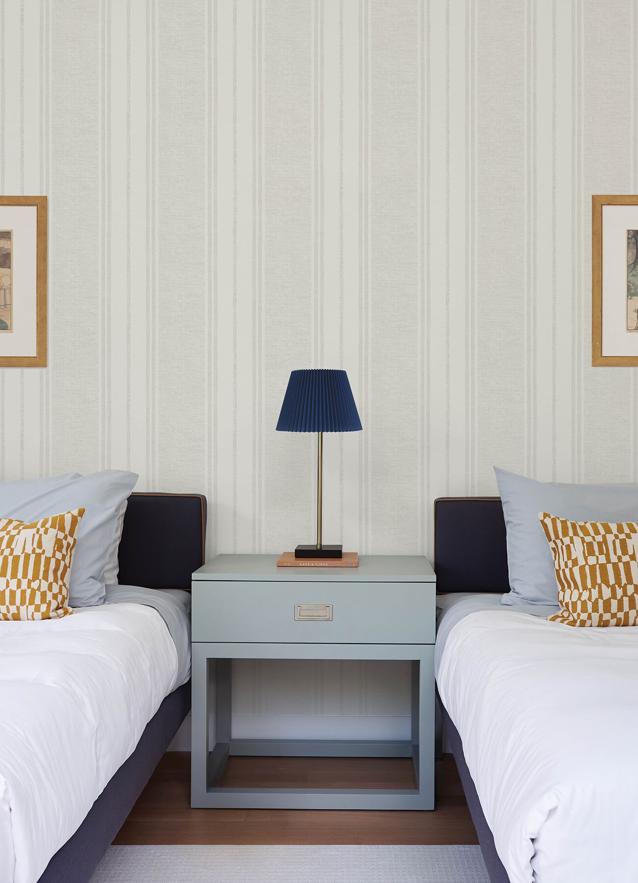 Maddox Light Grey Flannel Stripe Wallpaper