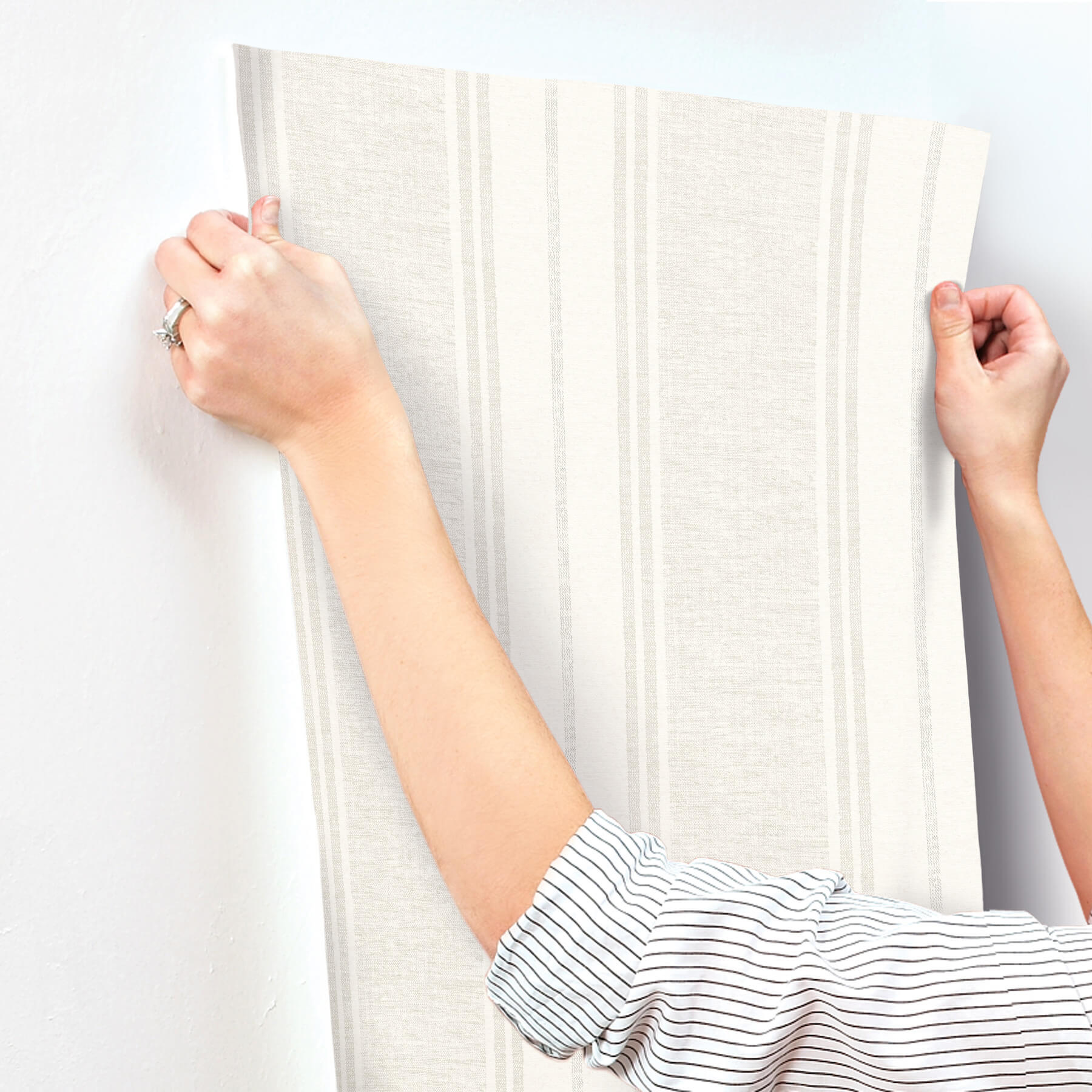 Maddox Light Grey Flannel Stripe Wallpaper