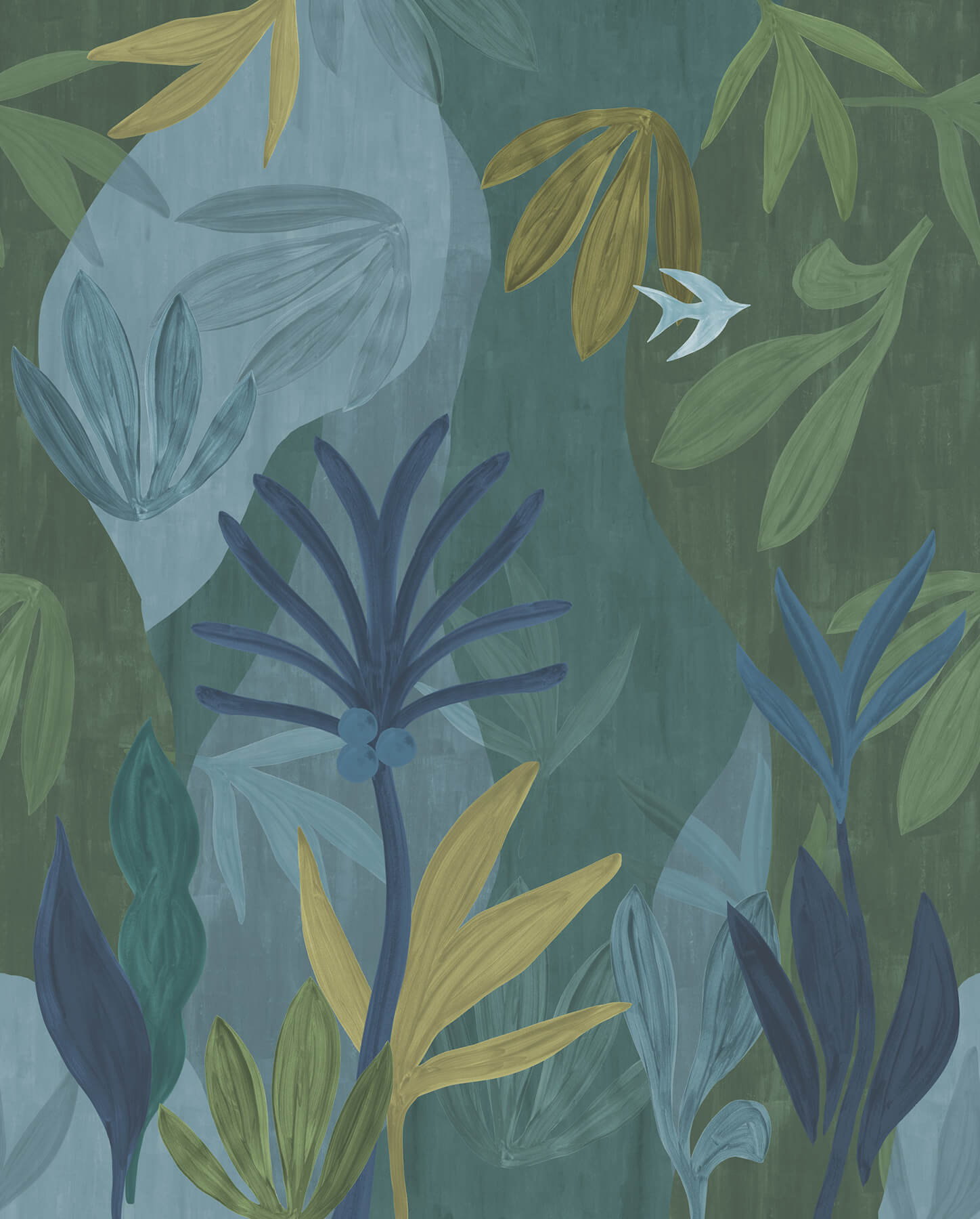 Chambord Gardens Wall Mural - Ultramarine