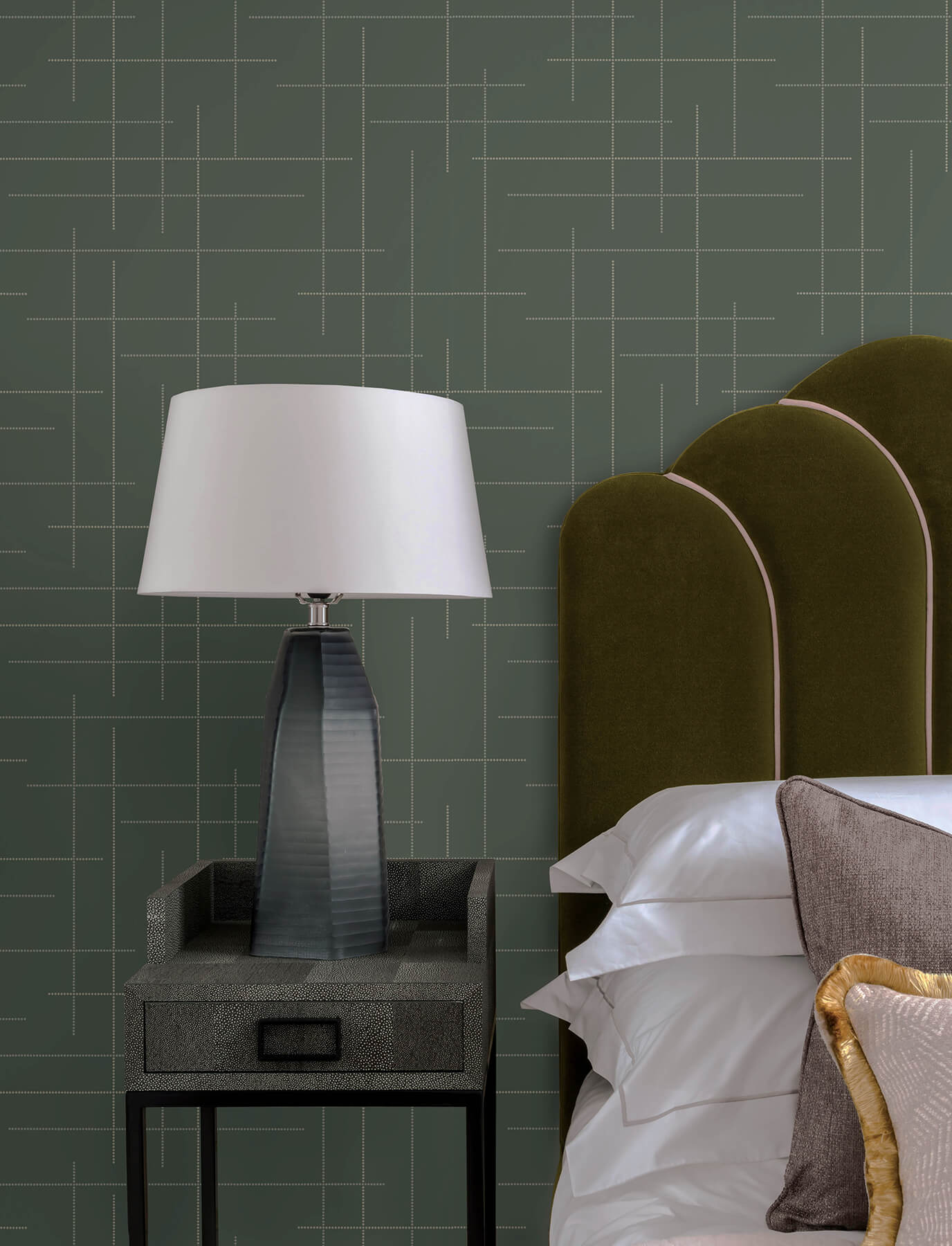 Wylie Moss Dotted Gridlines Wallpaper