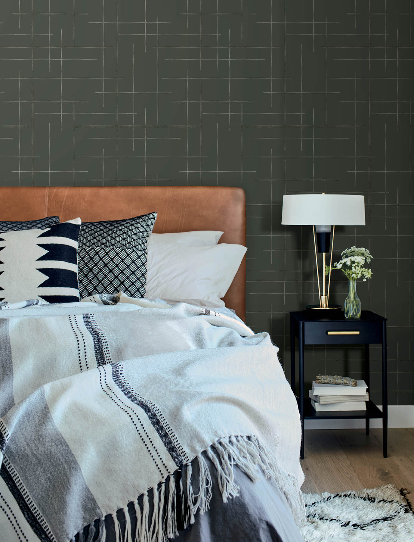 Wylie Moss Dotted Gridlines Wallpaper