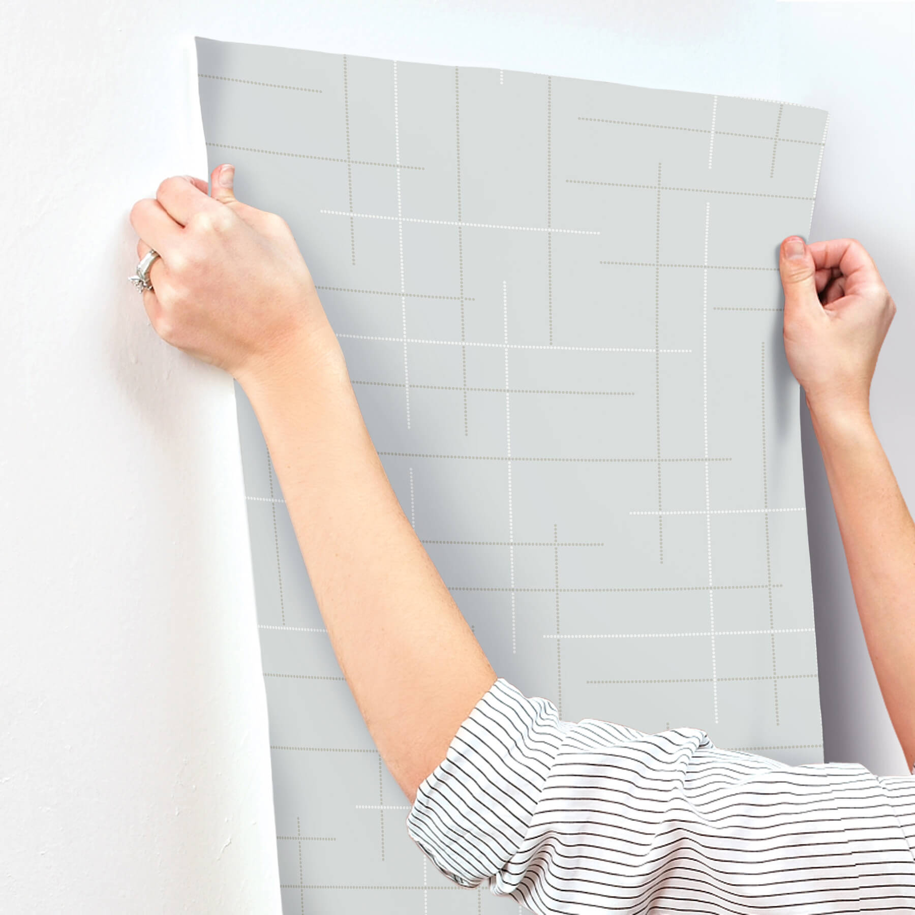 Wylie Light Blue Dotted Gridlines Wallpaper