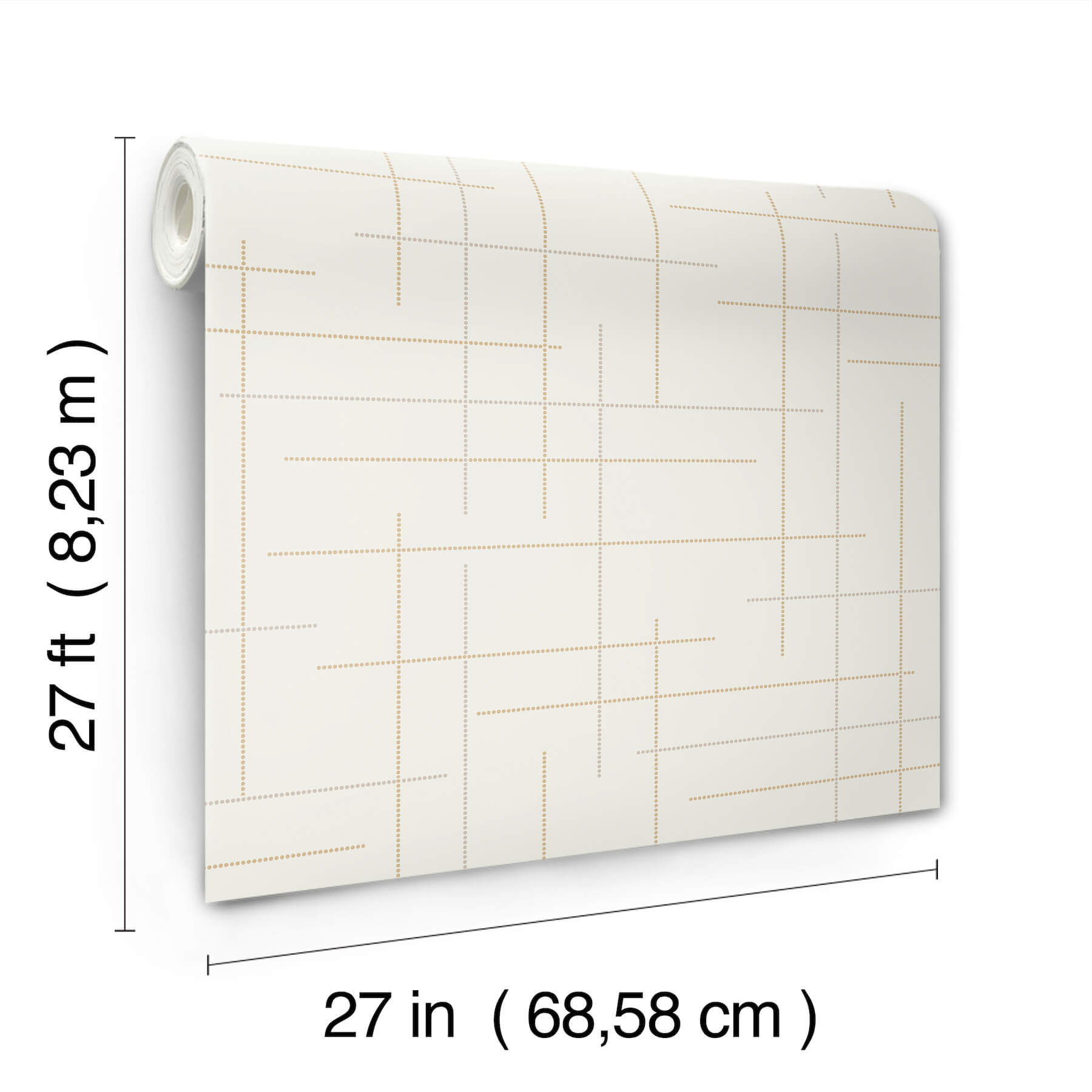Wylie Metallic Dotted Gridlines Wallpaper