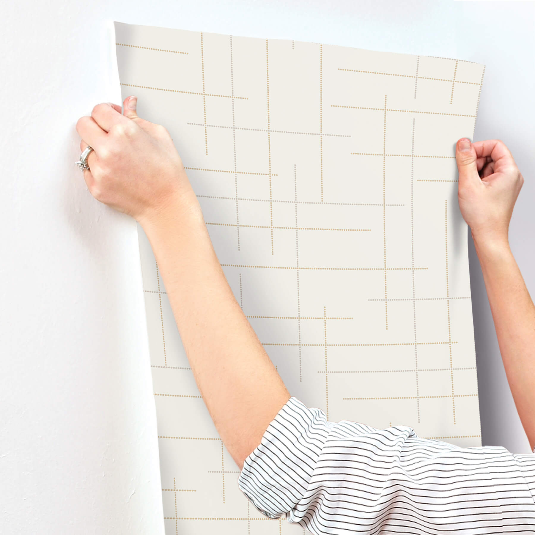 Wylie Metallic Dotted Gridlines Wallpaper