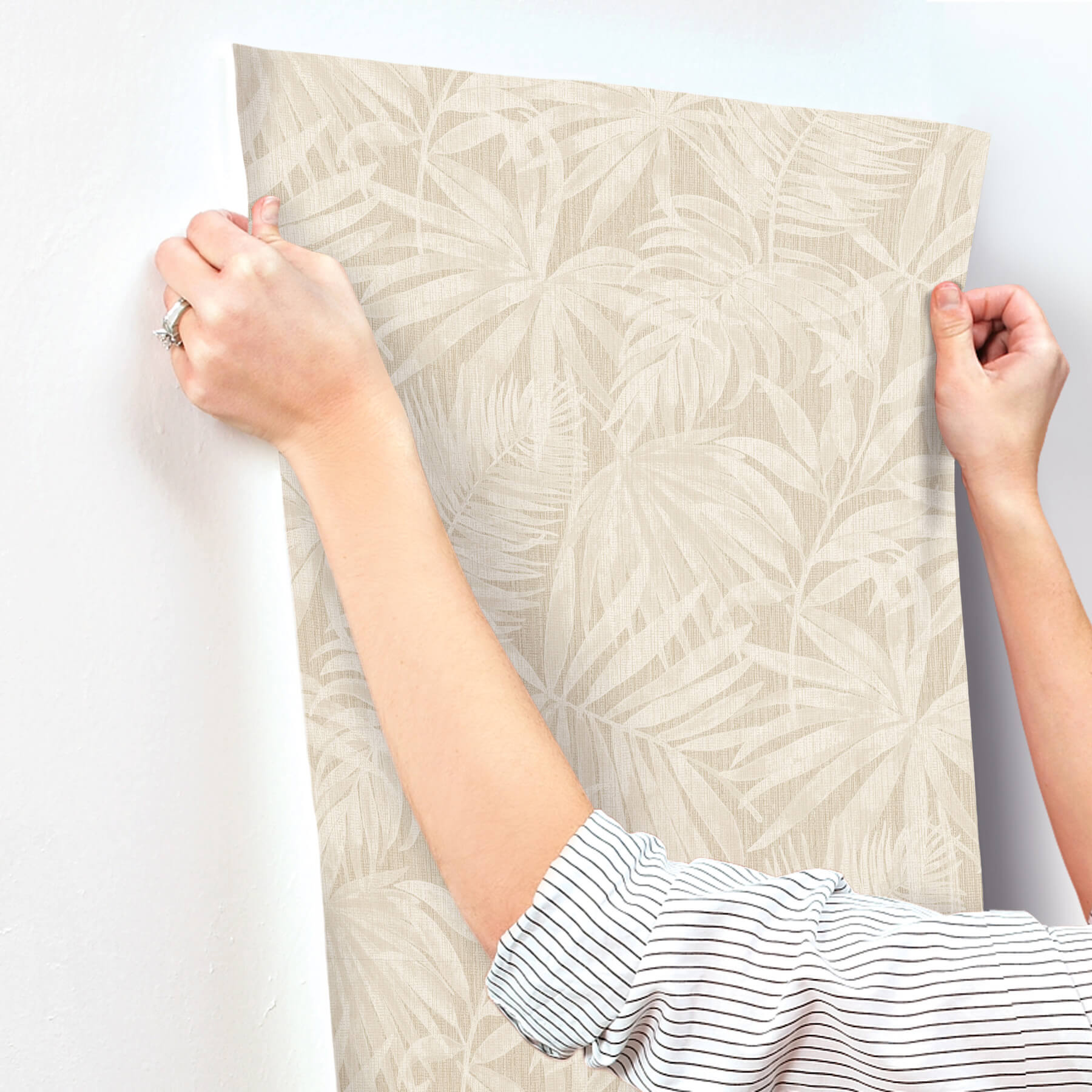 Sonny Beige Fronds Wallpaper