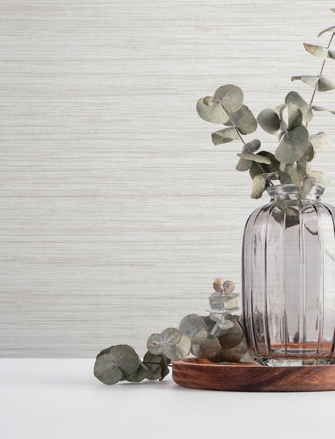 Barnaby Off-White Faux Grasscloth Wallpaper