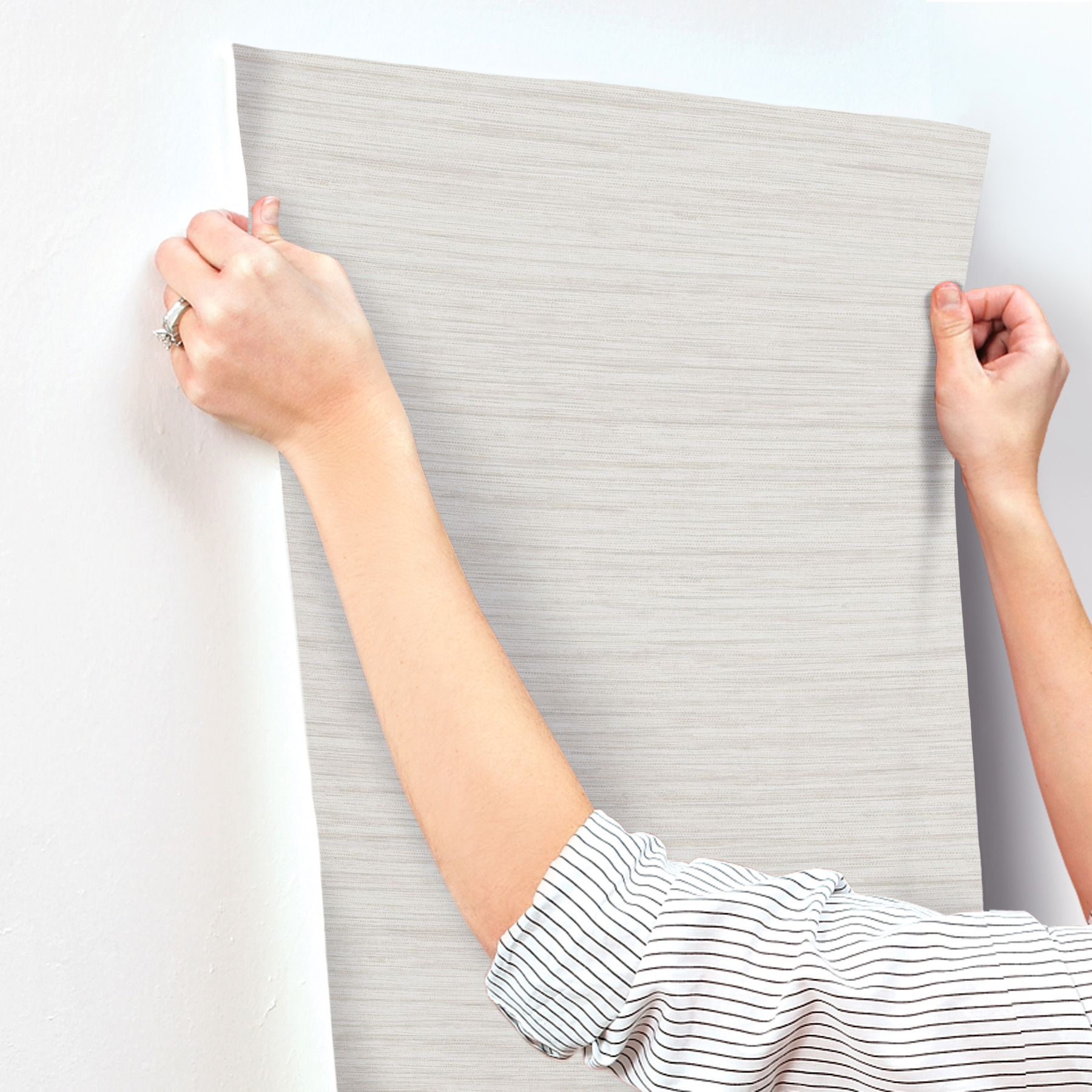 Barnaby Off-White Faux Grasscloth Wallpaper